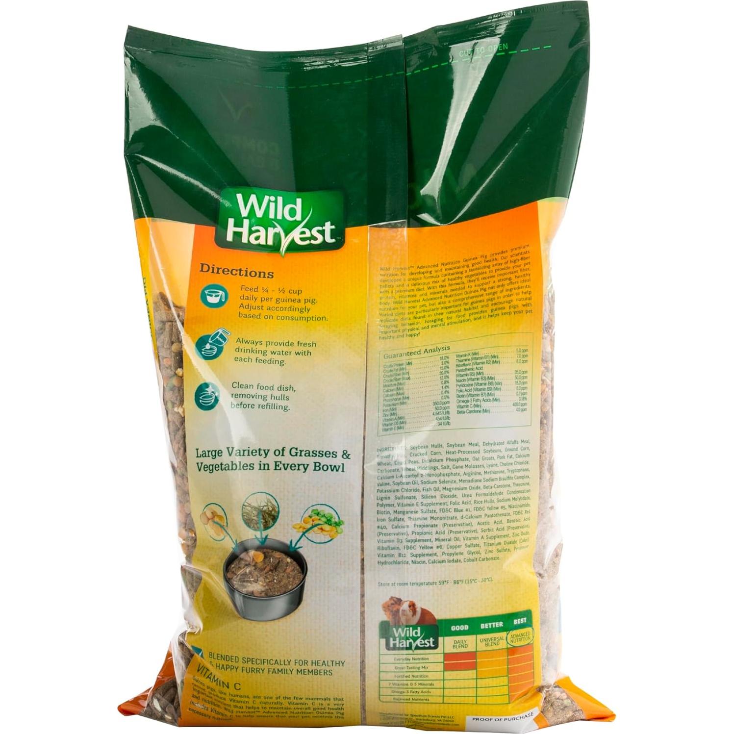 Wild Harvest Nutrición Avanzada para Cobayas 3,63 kg