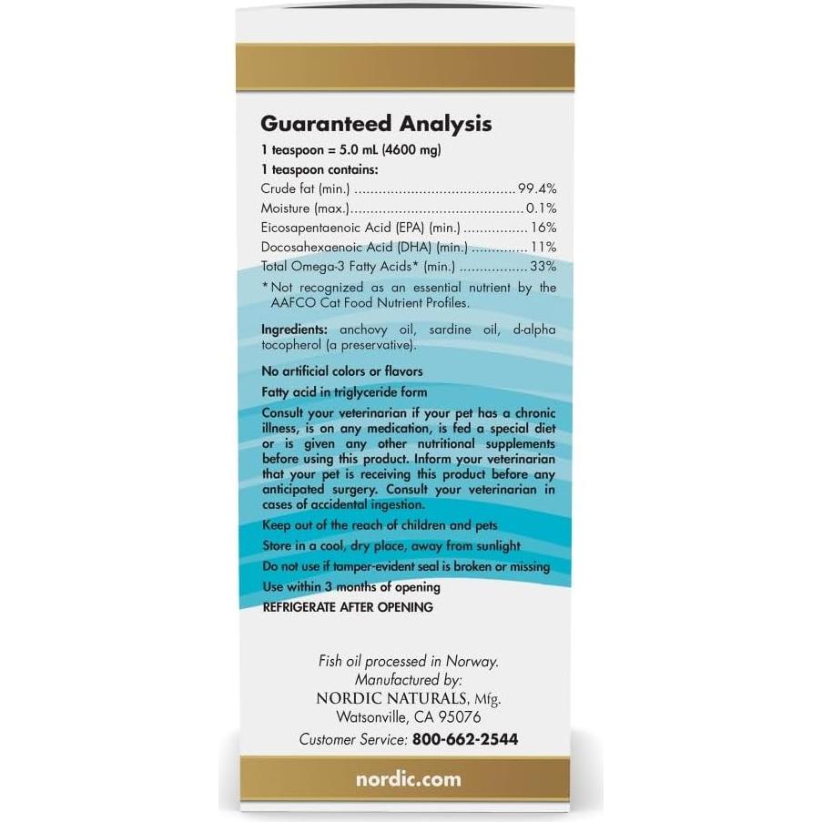 Aceite Omega-3 para Gatos Nordic Naturals 60 ml EPA DHA