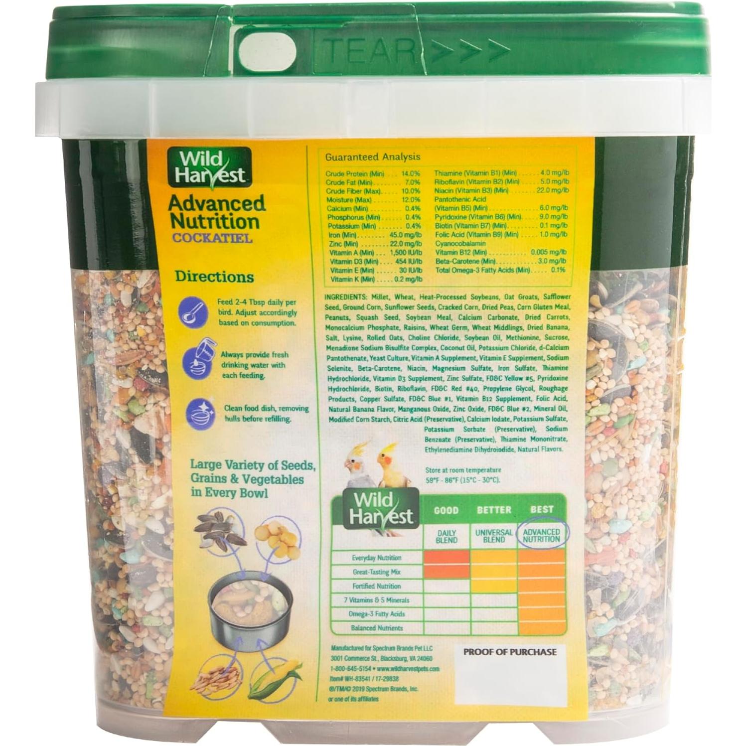 Alimento para Cacatúas Wild Harvest 2,04 kg Nutrición Avanzada