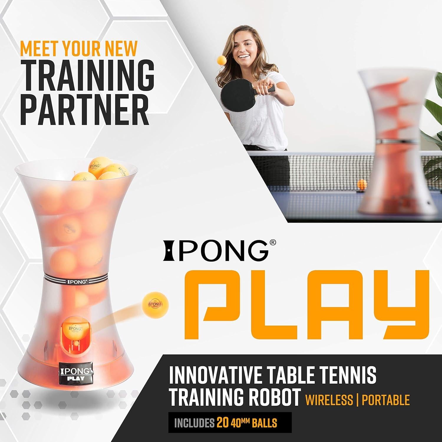 Robot Entrenador de Tenis de Mesa JOOLA iPong Play con 20 Pelotas ABS