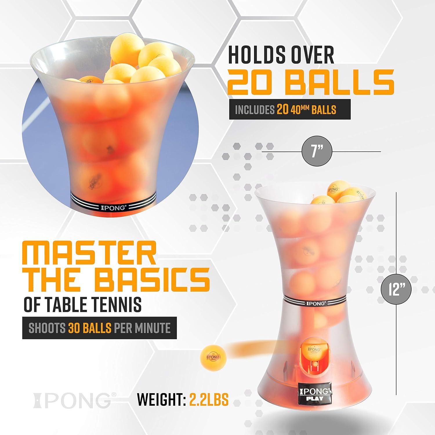 Robot Entrenador de Tenis de Mesa JOOLA iPong Play con 20 Pelotas ABS