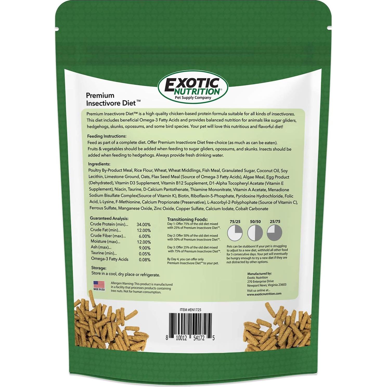 Dieta Premium Insectívoros Exotic Nutrition 0.56 kg Proteínas