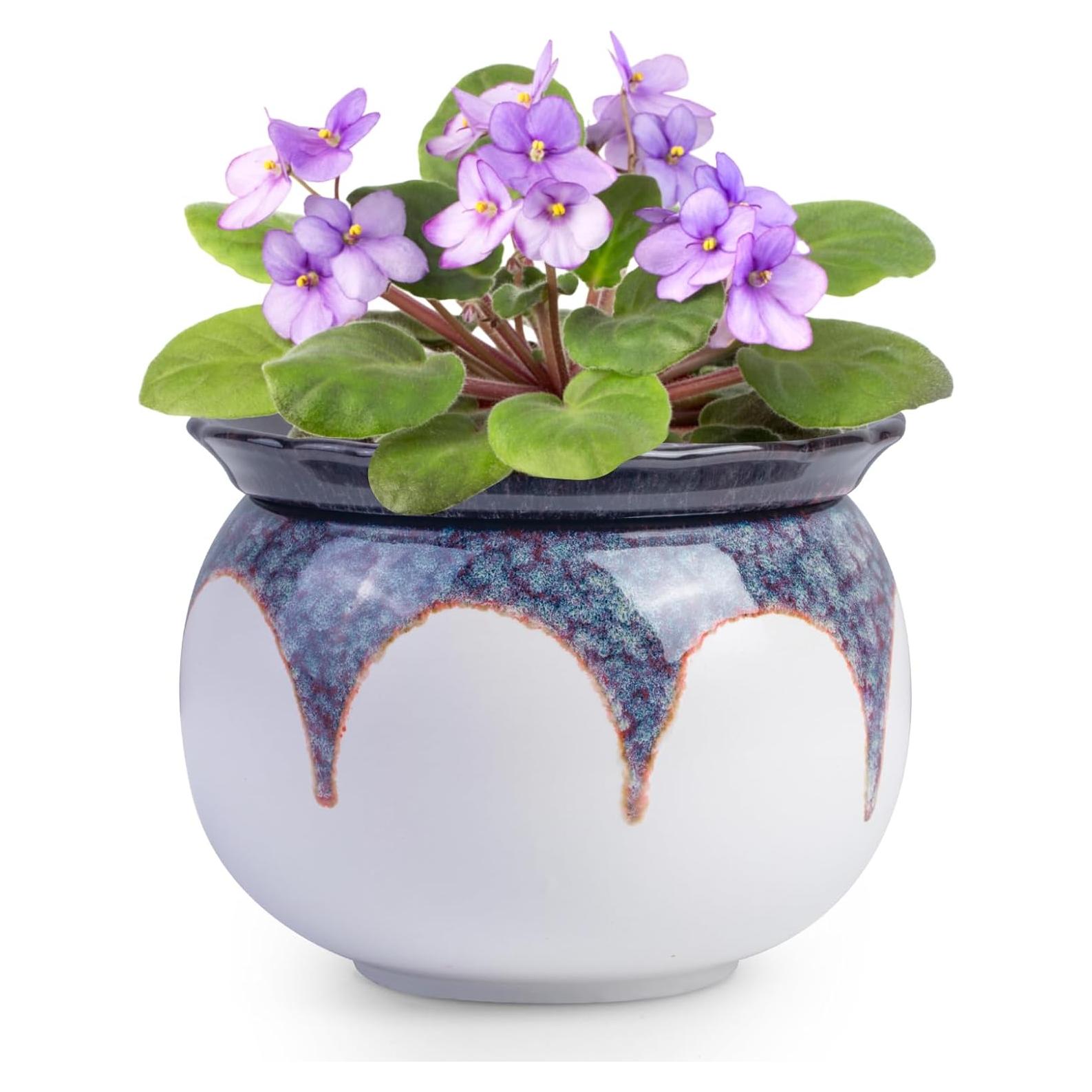 Maceta de Autorriego BUYMAX 15 cm Cerámica Violeta Africana