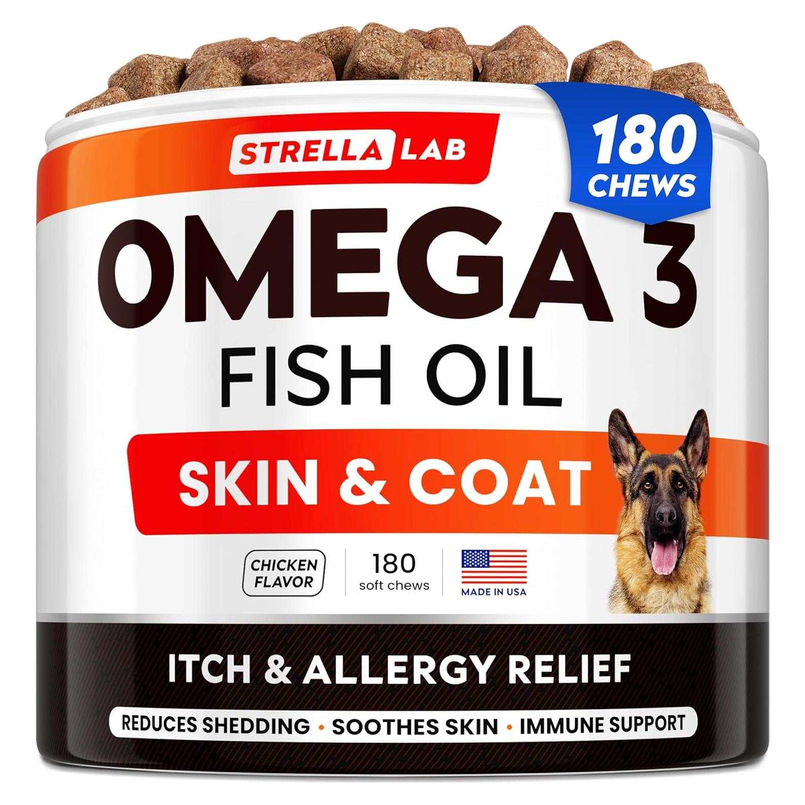 Golosinas Omega 3 para Perros STRELLALAB 180Ct Sabor Pollo