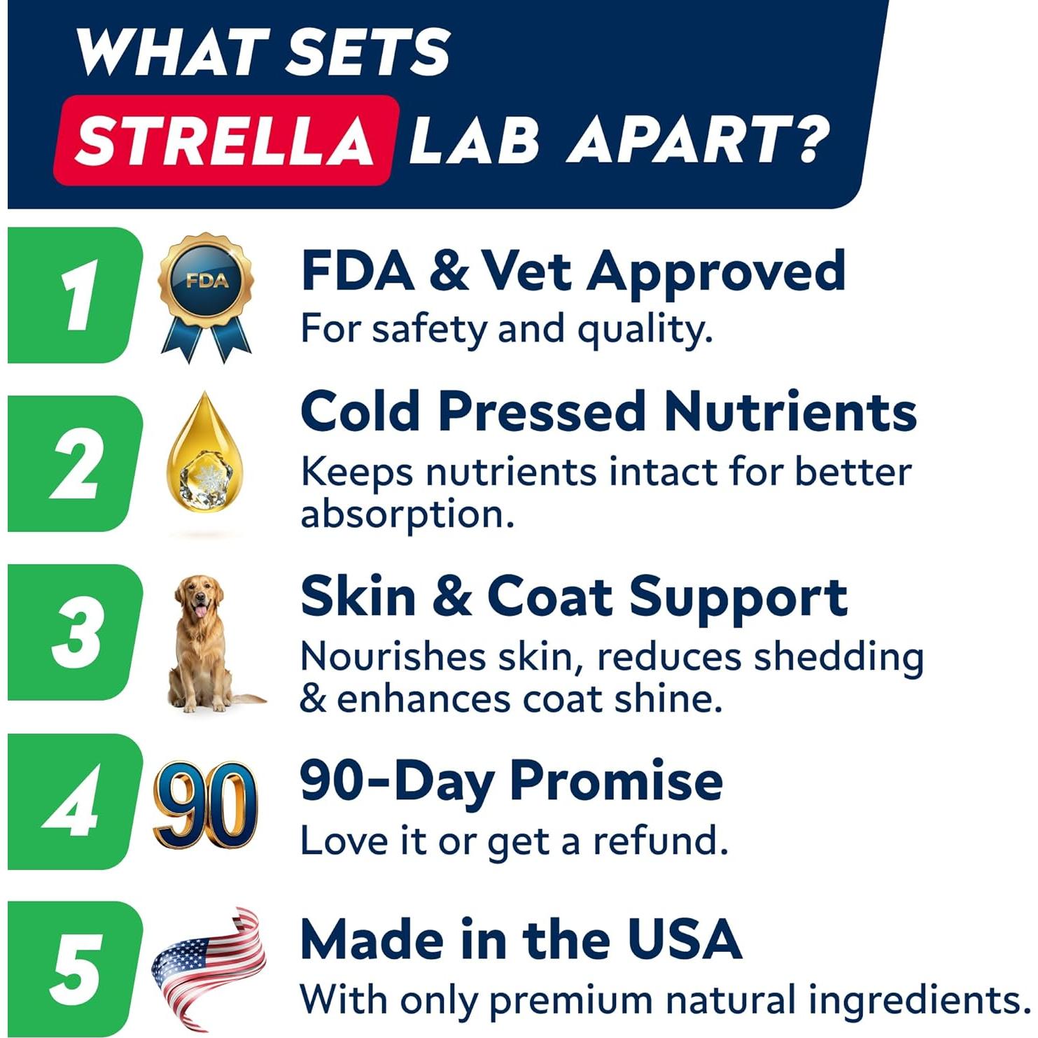 Golosinas Omega 3 para Perros STRELLALAB 180Ct Sabor Pollo