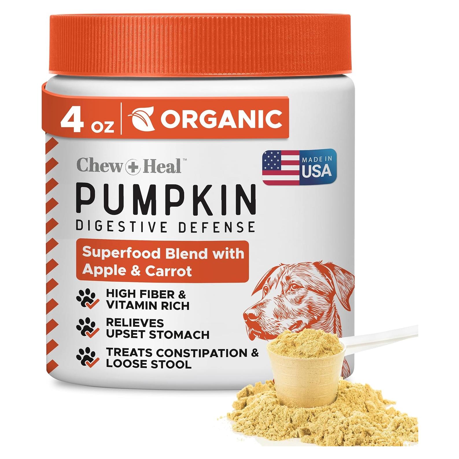 Polvo de Calabaza Orgánica Chew + Heal 113 g - Digestión Perros