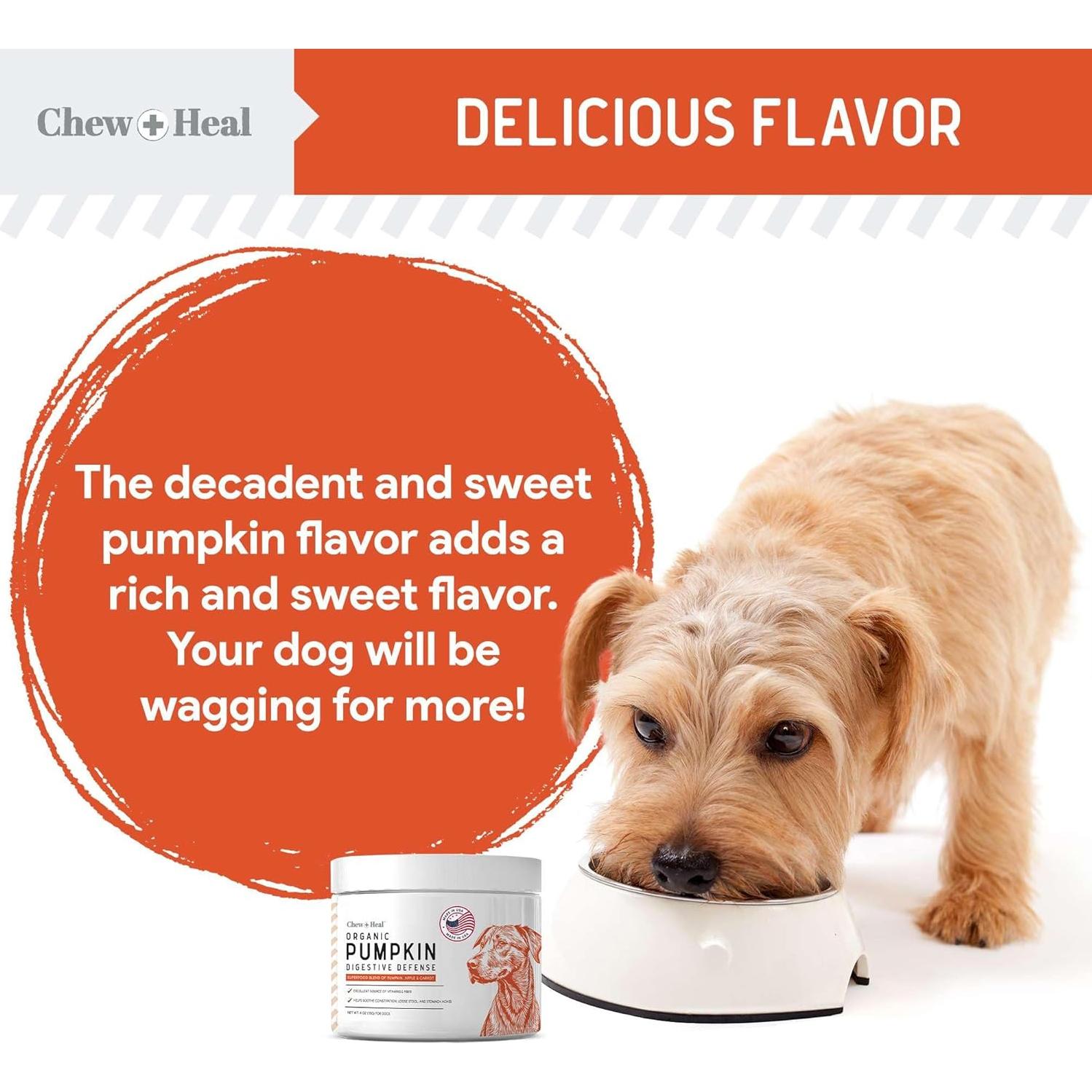 Polvo de Calabaza Orgánica Chew + Heal 113 g - Digestión Perros