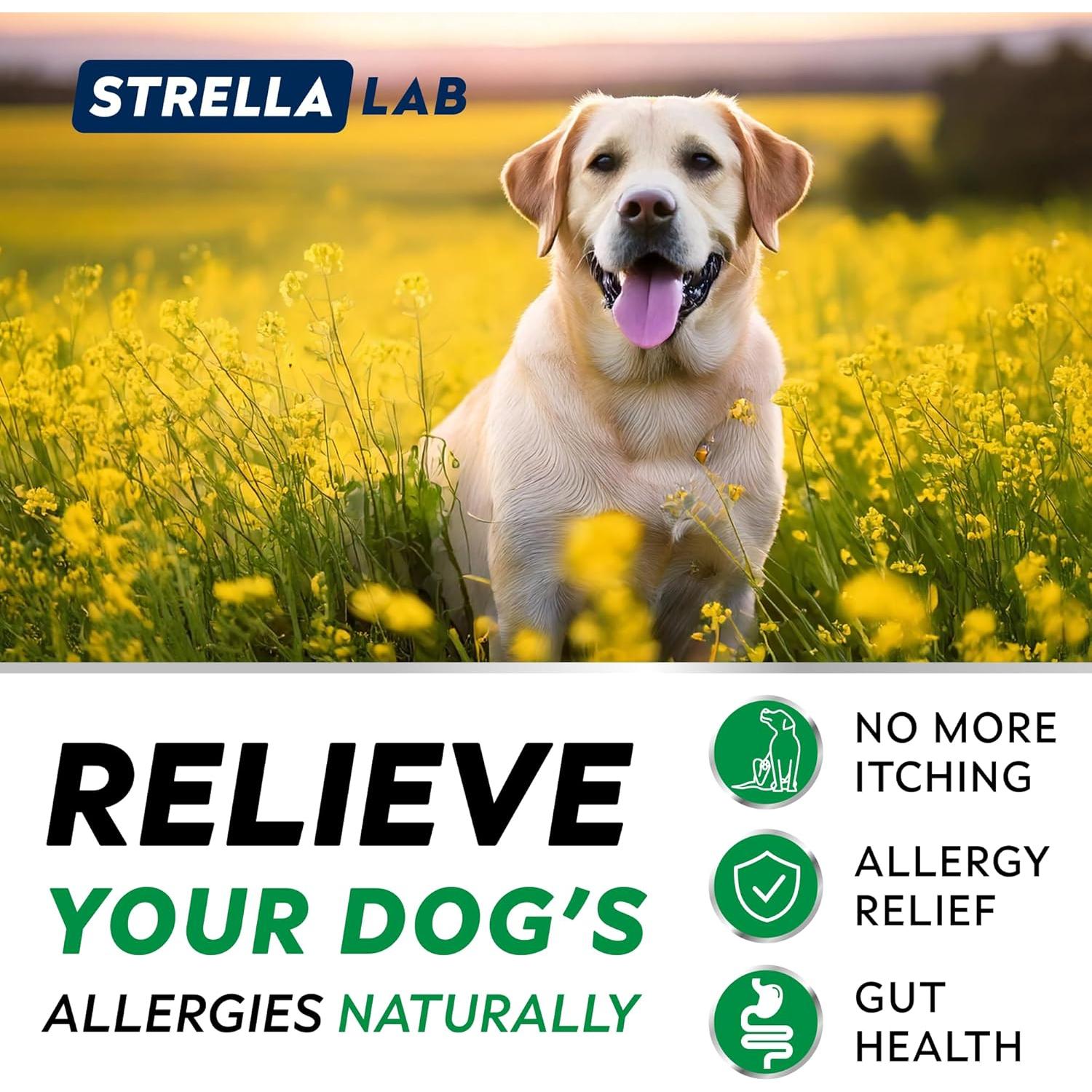 StrellaLab Masticables Antialérgicos para Perros 180 Ct