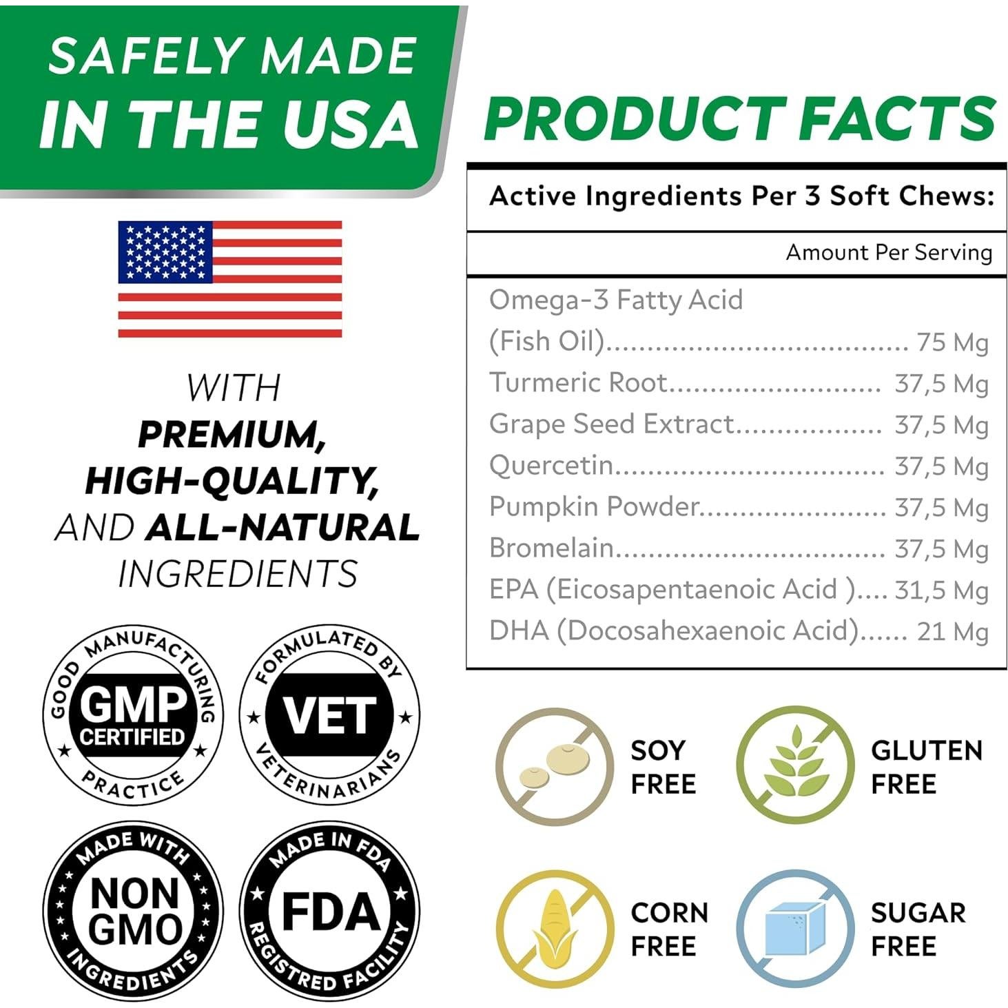 StrellaLab Masticables Antialérgicos para Perros 180 Ct