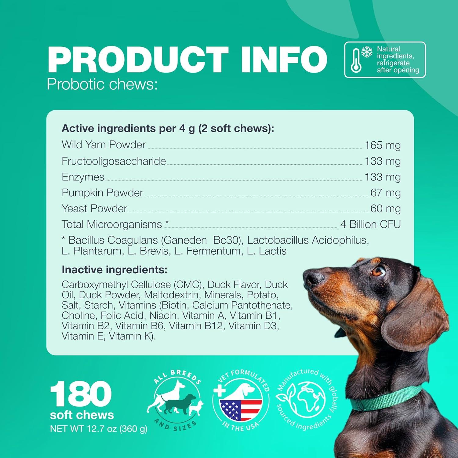 Golosinas Probioticas para Perros Chewia 180 Unidades Pato