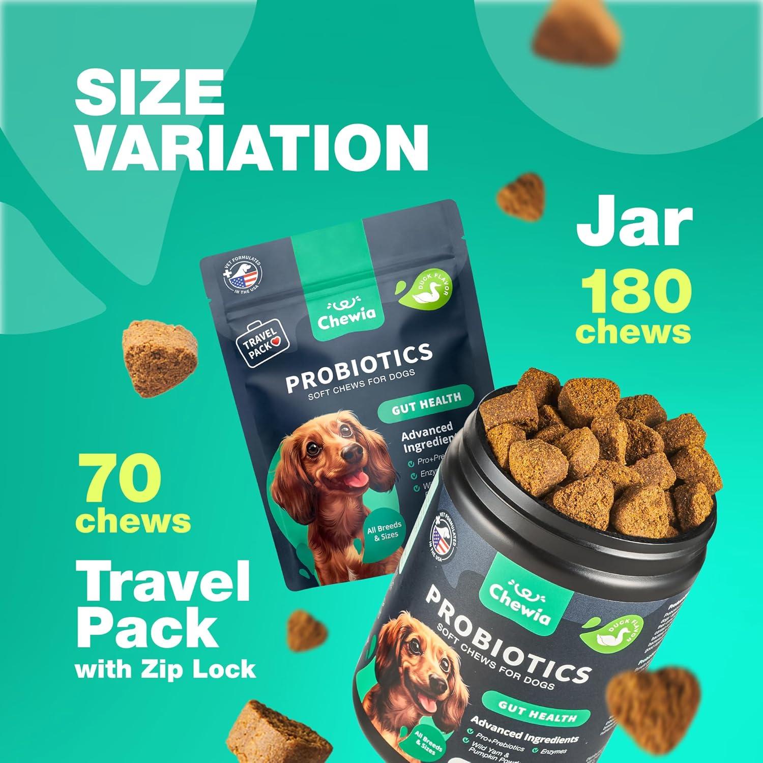 Golosinas Probioticas para Perros Chewia 180 Unidades Pato