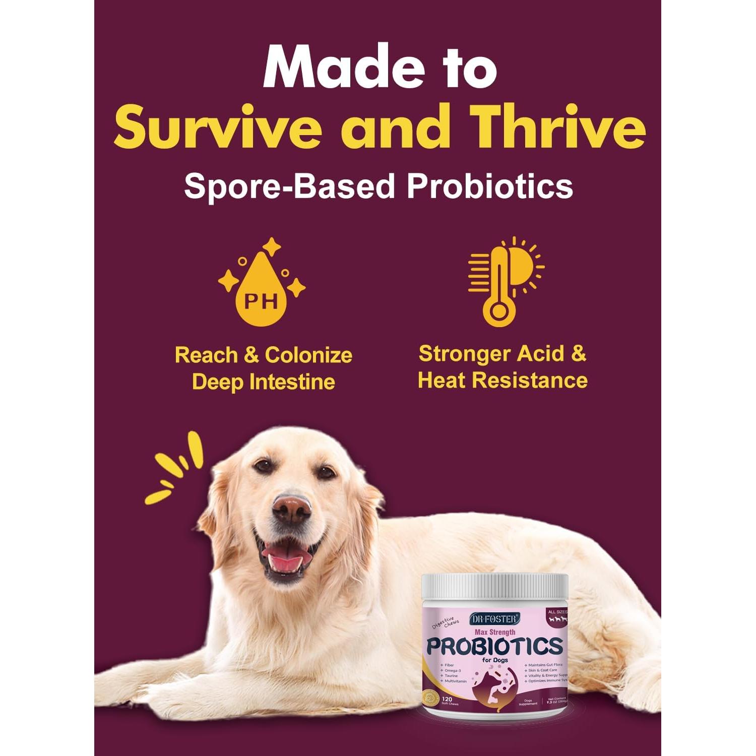 Probioticos para Perros DRFOSTER 120 Golosinas Salud Digestiva