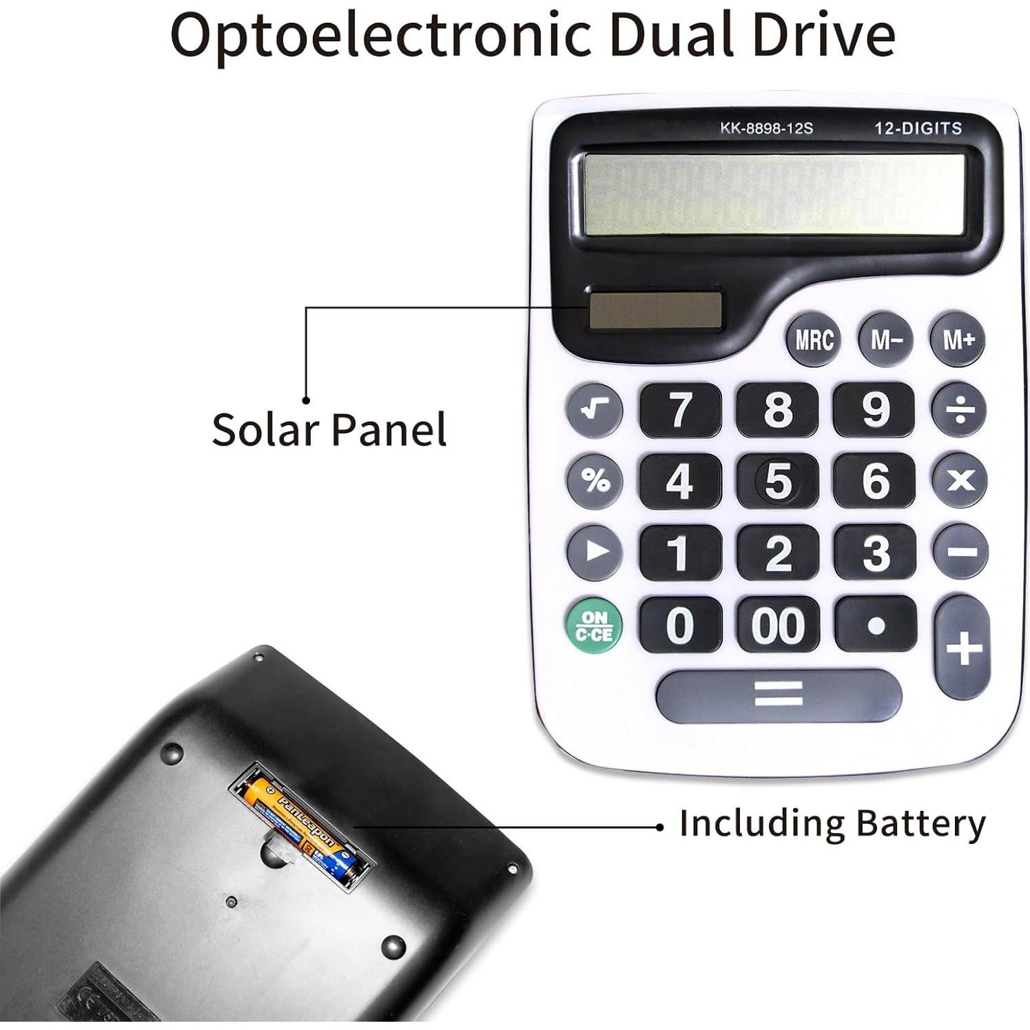 Calculadora de Escritorio YEBMoo 12 Dígitos Solar y Batería