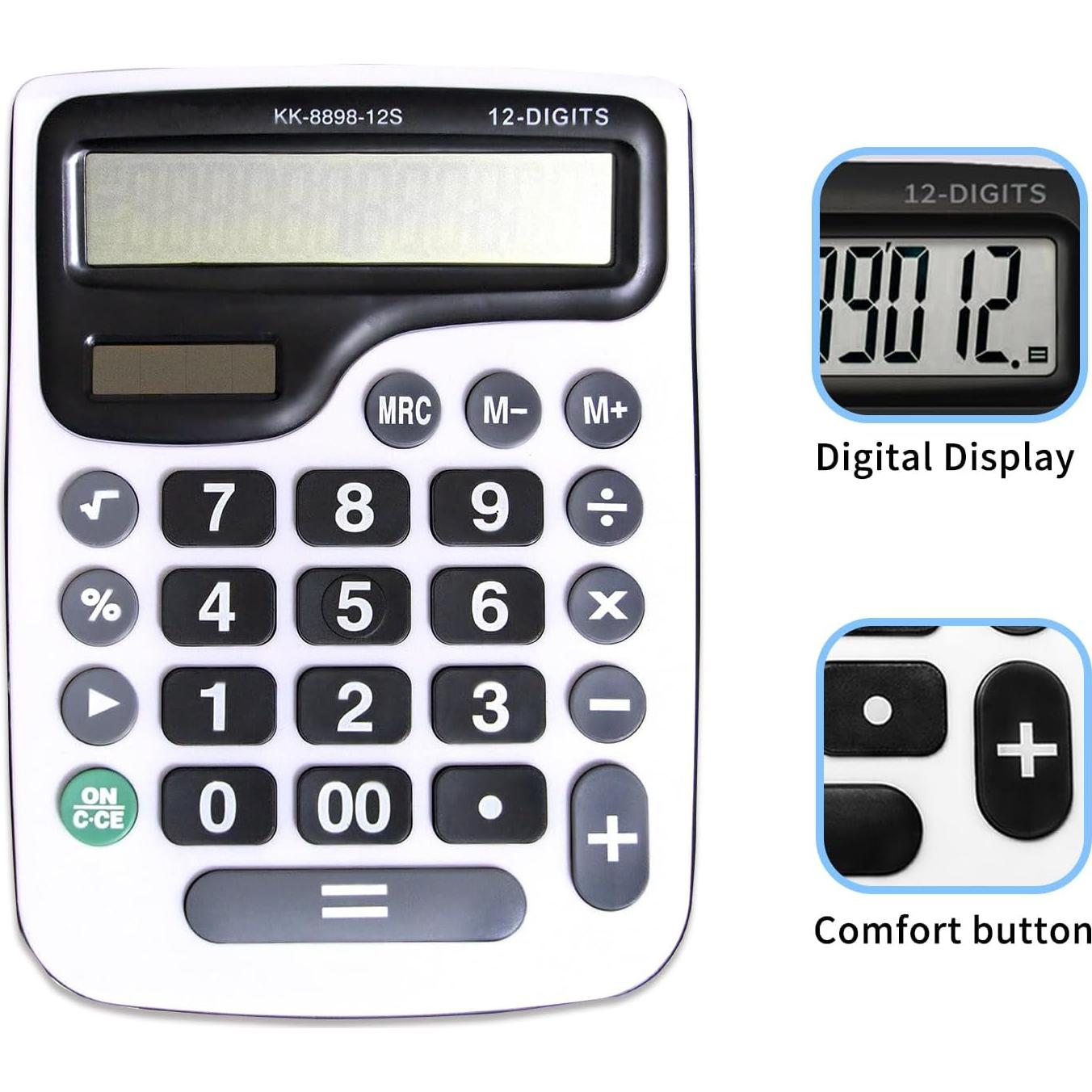 Calculadora de Escritorio YEBMoo 12 Dígitos Solar y Batería