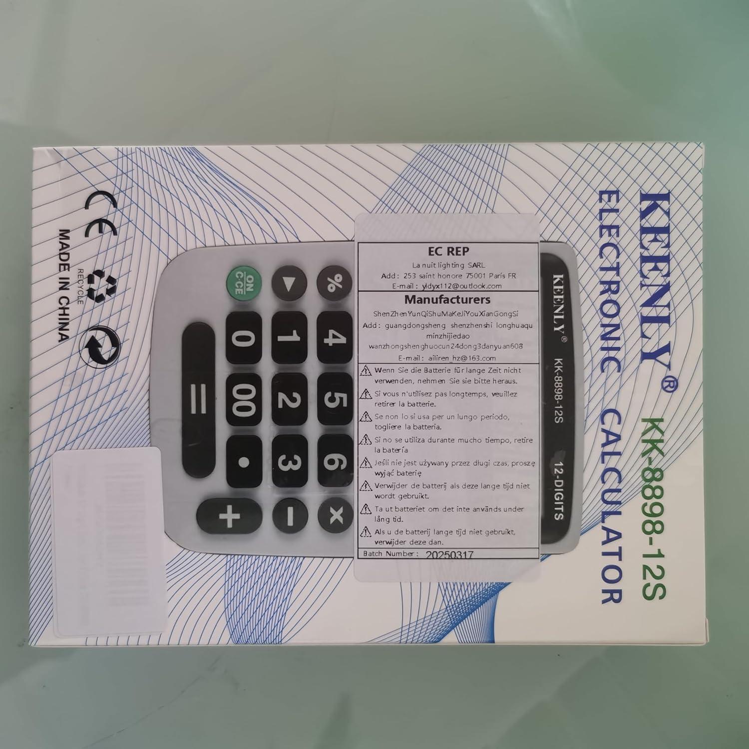 Calculadora de Escritorio YEBMoo 12 Dígitos Solar y Batería