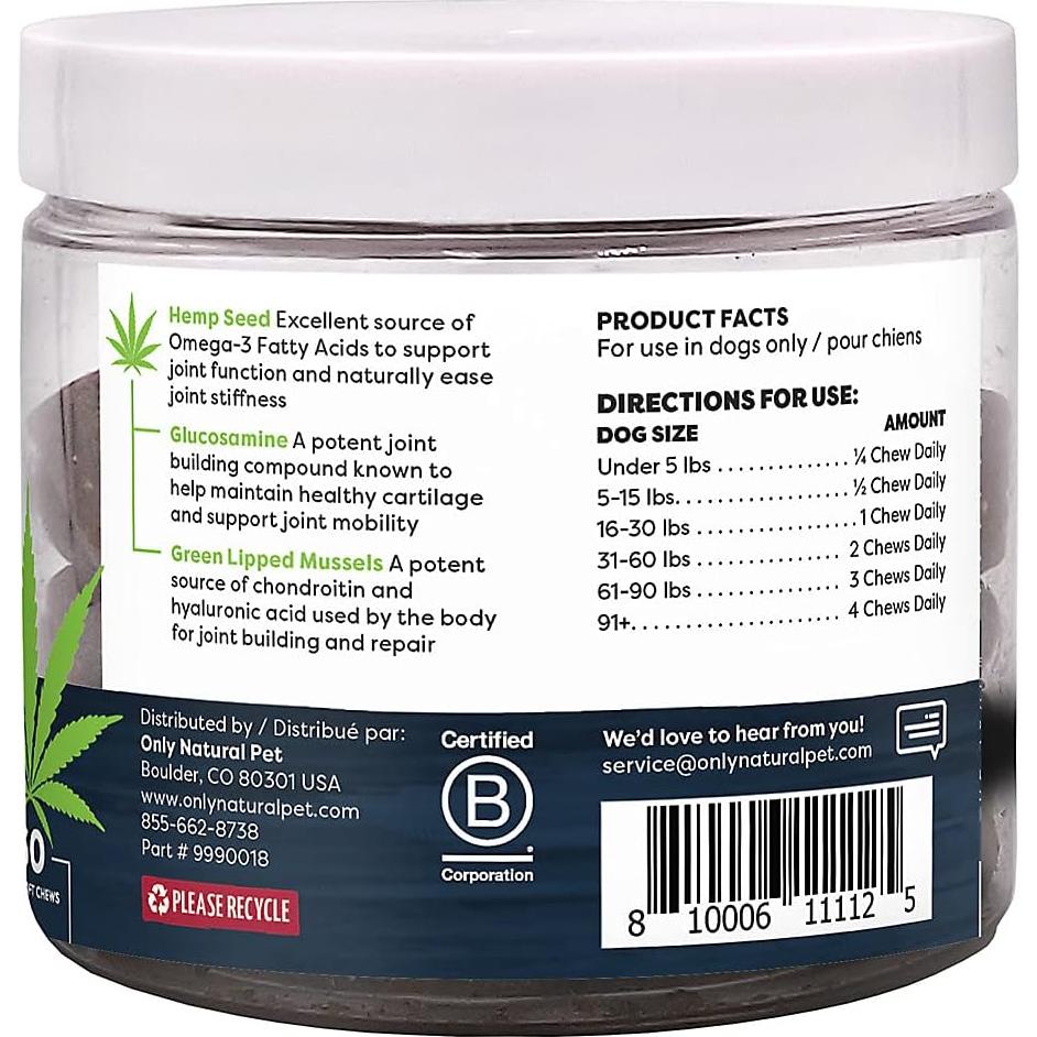 Suplemento de Cánamo para Perros Solo Natural 60 Galletas