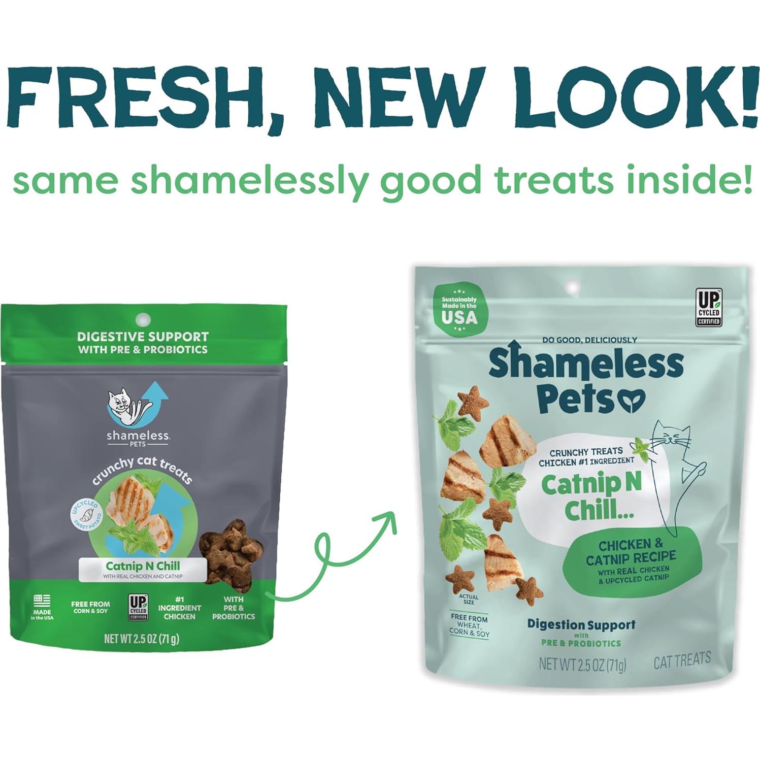 Golosinas para Gatos Shameless Pets 3x2.5oz Pollo Catnip