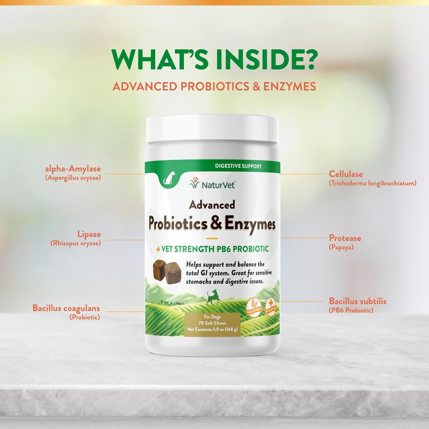 Suplemento Probioticos y Enzimas NaturVet 70 Golosinas