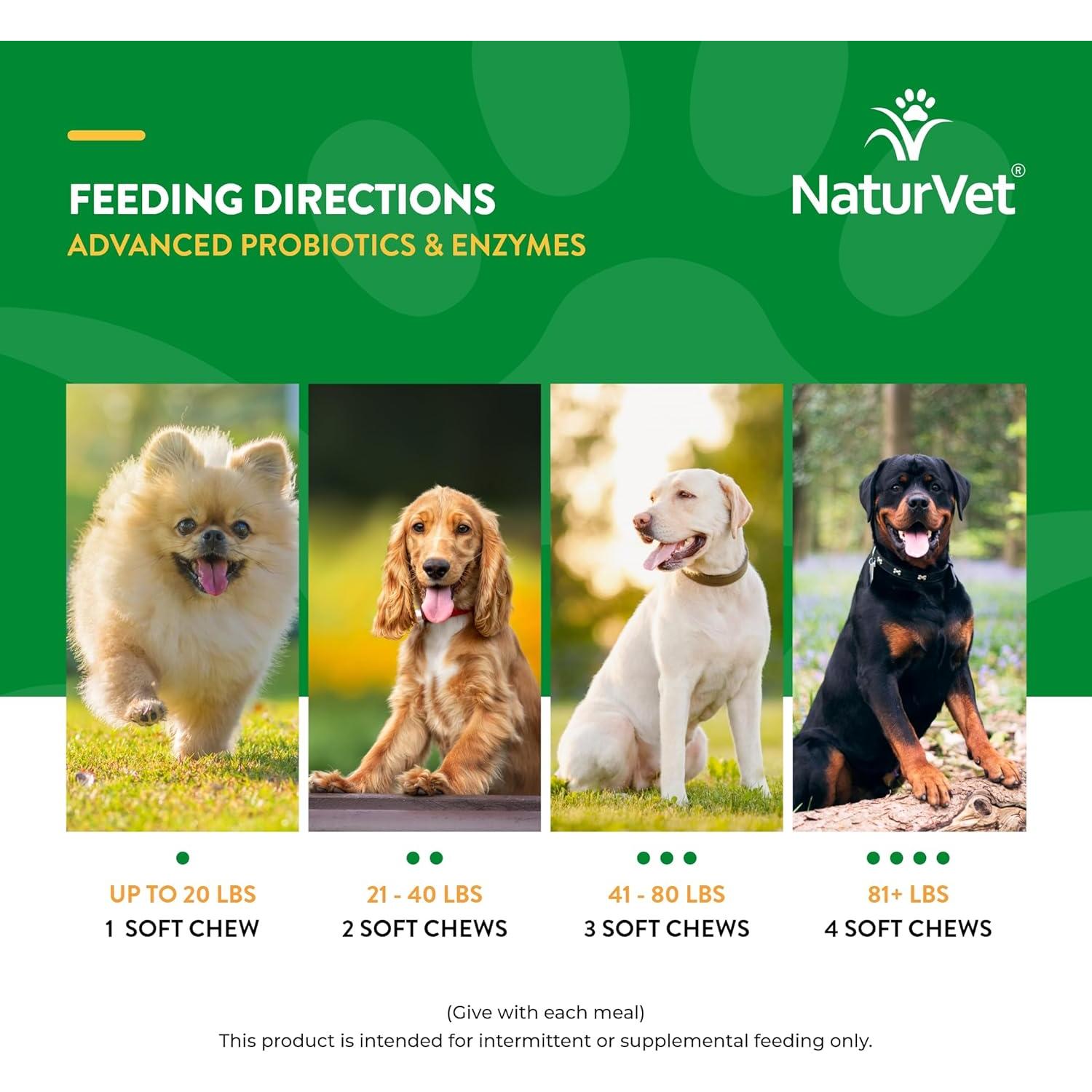 Suplemento Probioticos y Enzimas NaturVet 70 Golosinas