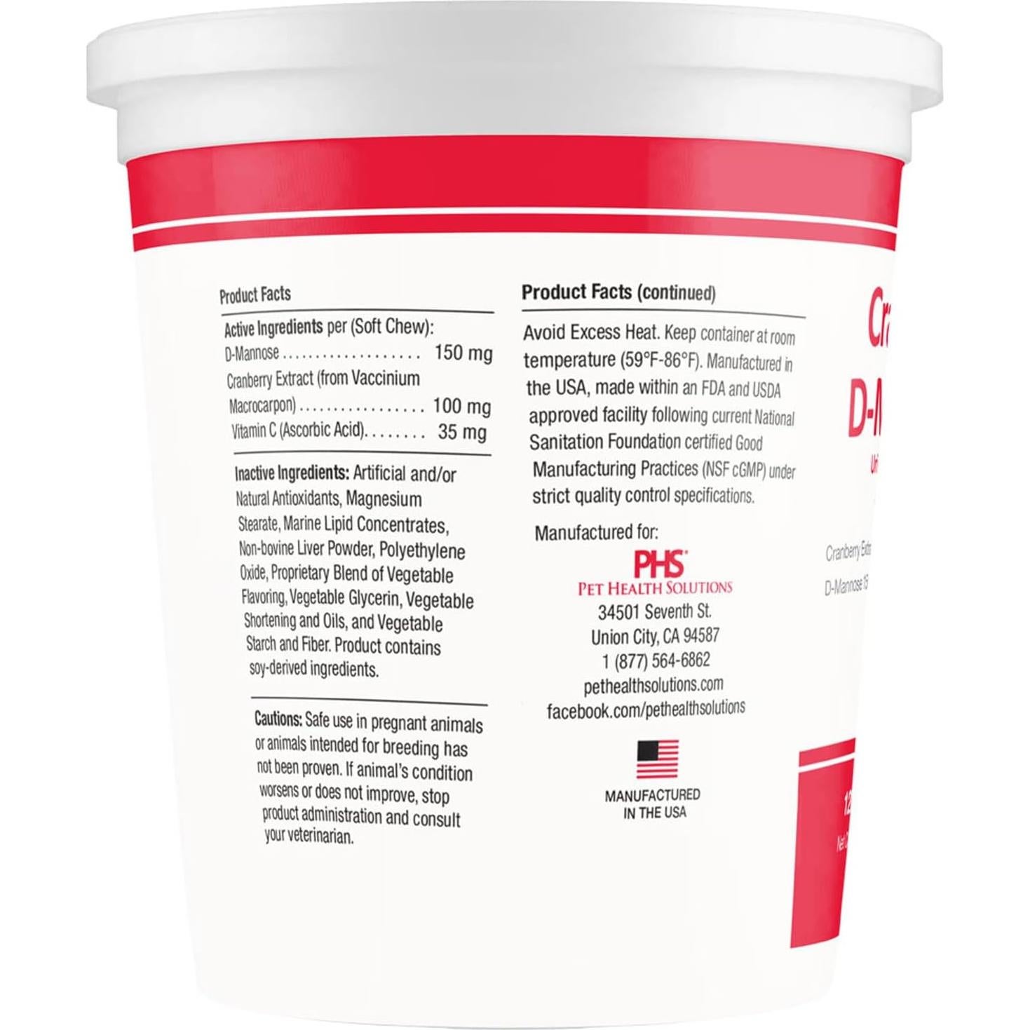 Suplemento D-Mannosa Arándano 120 Masticables para Gatos y Perros