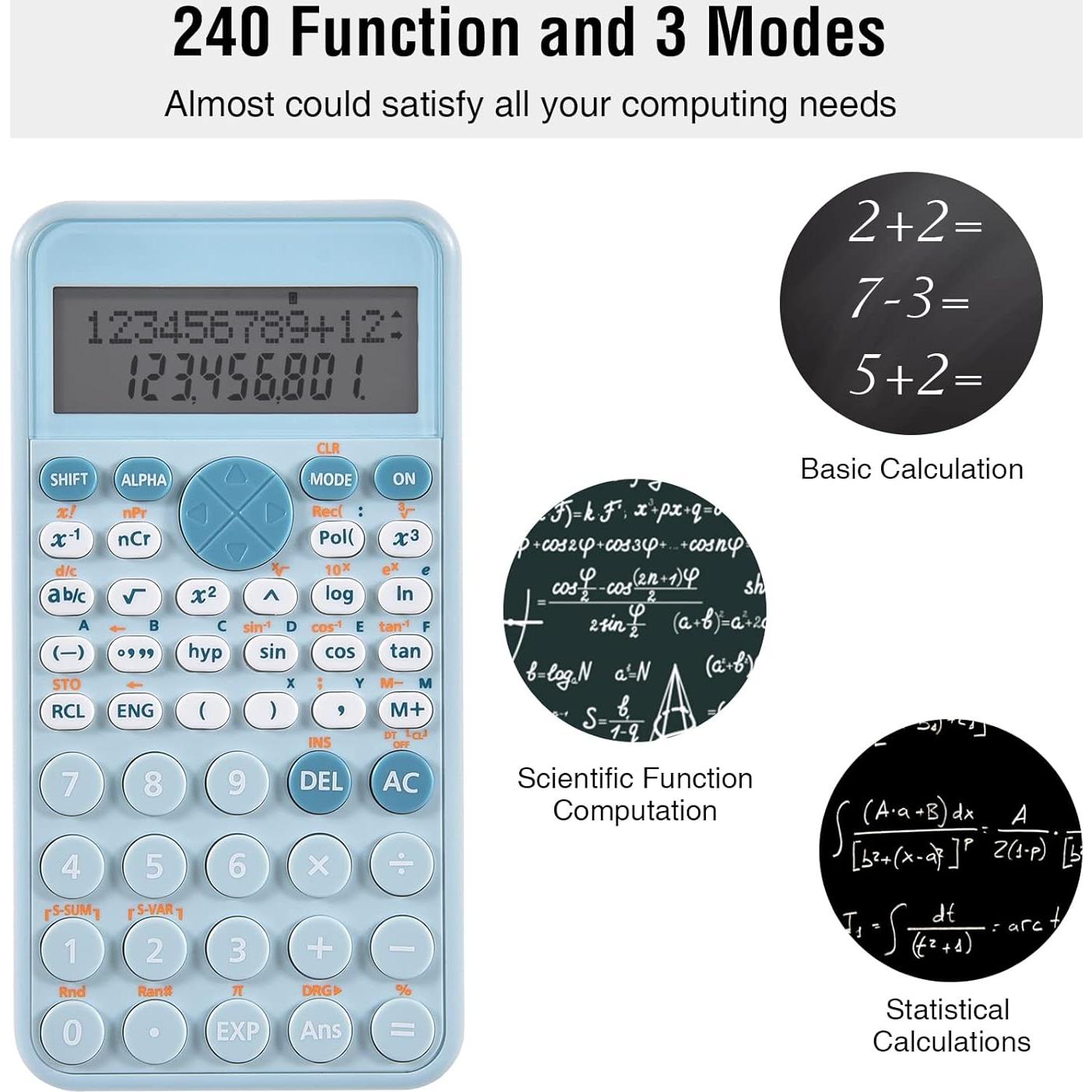 Calculadora Científica EooCoo ECSC01-BL 12 Dígitos 2 Líneas