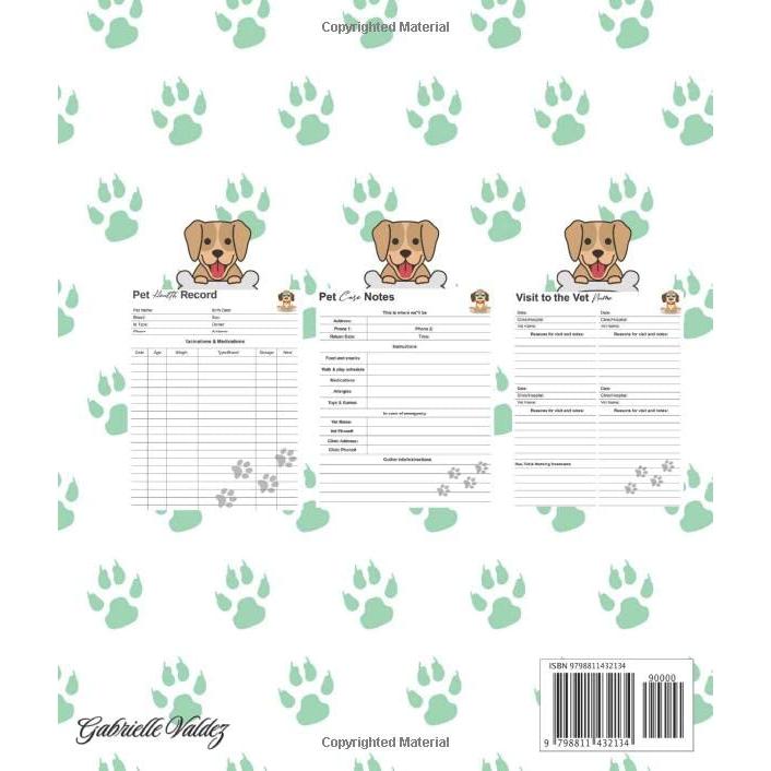 Canine Health Record Book: Amazing Dog Medical Health Log Book, Puppy's or Dog's Vet Visits, Immunizations, Medications Vaccination Shot Record for ... Card - Veterinary Immunization Schedule.