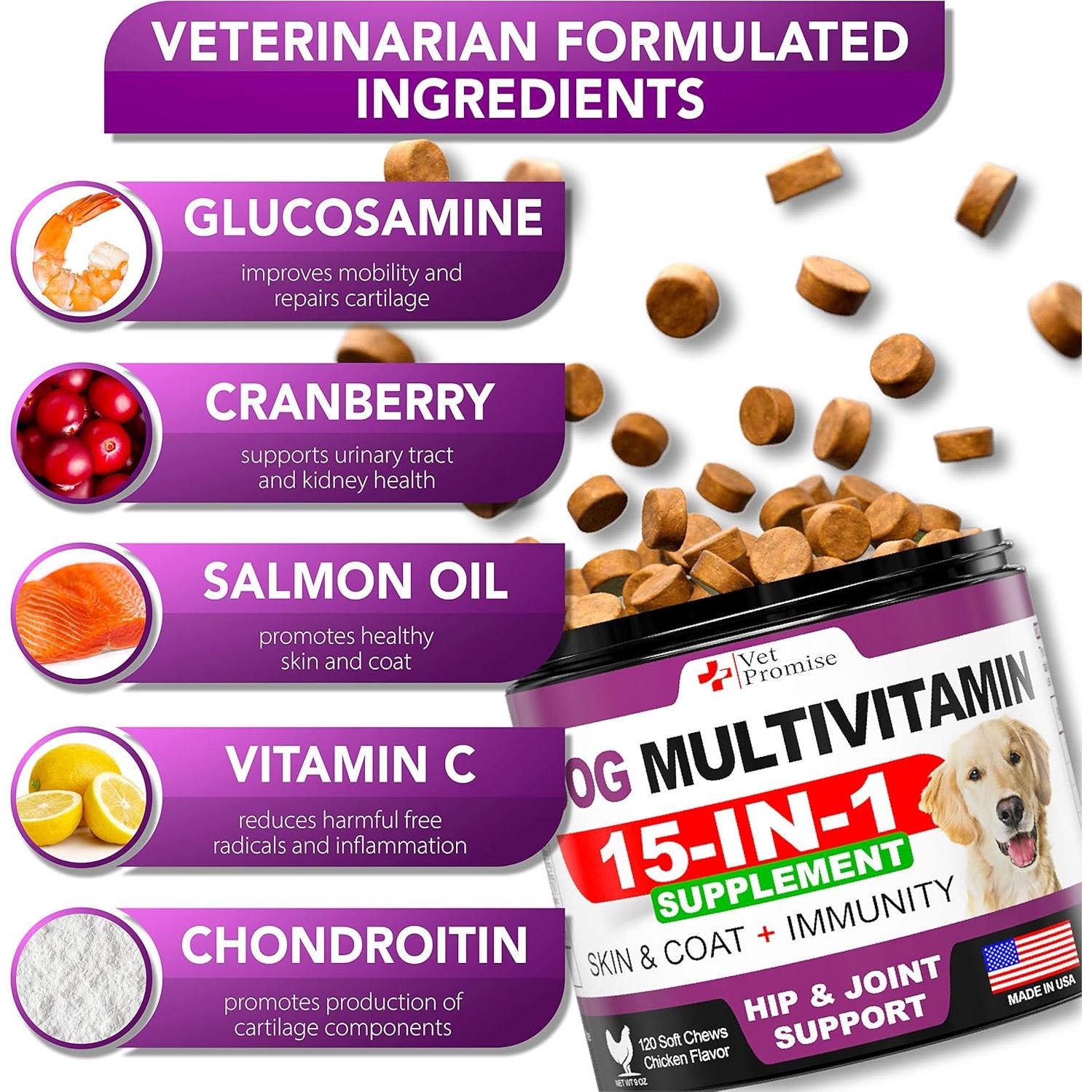 Multivitamina Masticable para Perros Vet Promise 120 Unidades