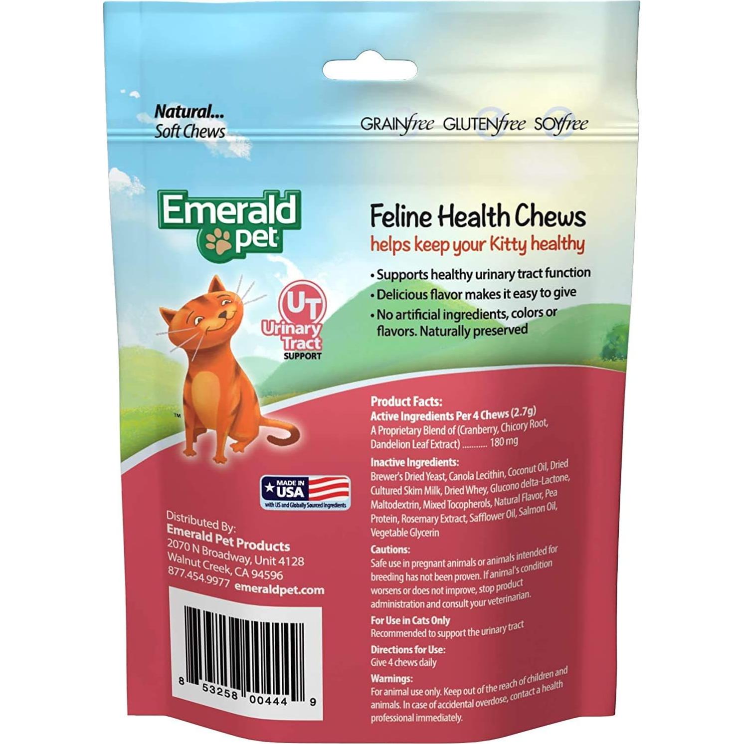 Paquete de 3 Chews Urinarios para Gatos Emerald Pet 70g