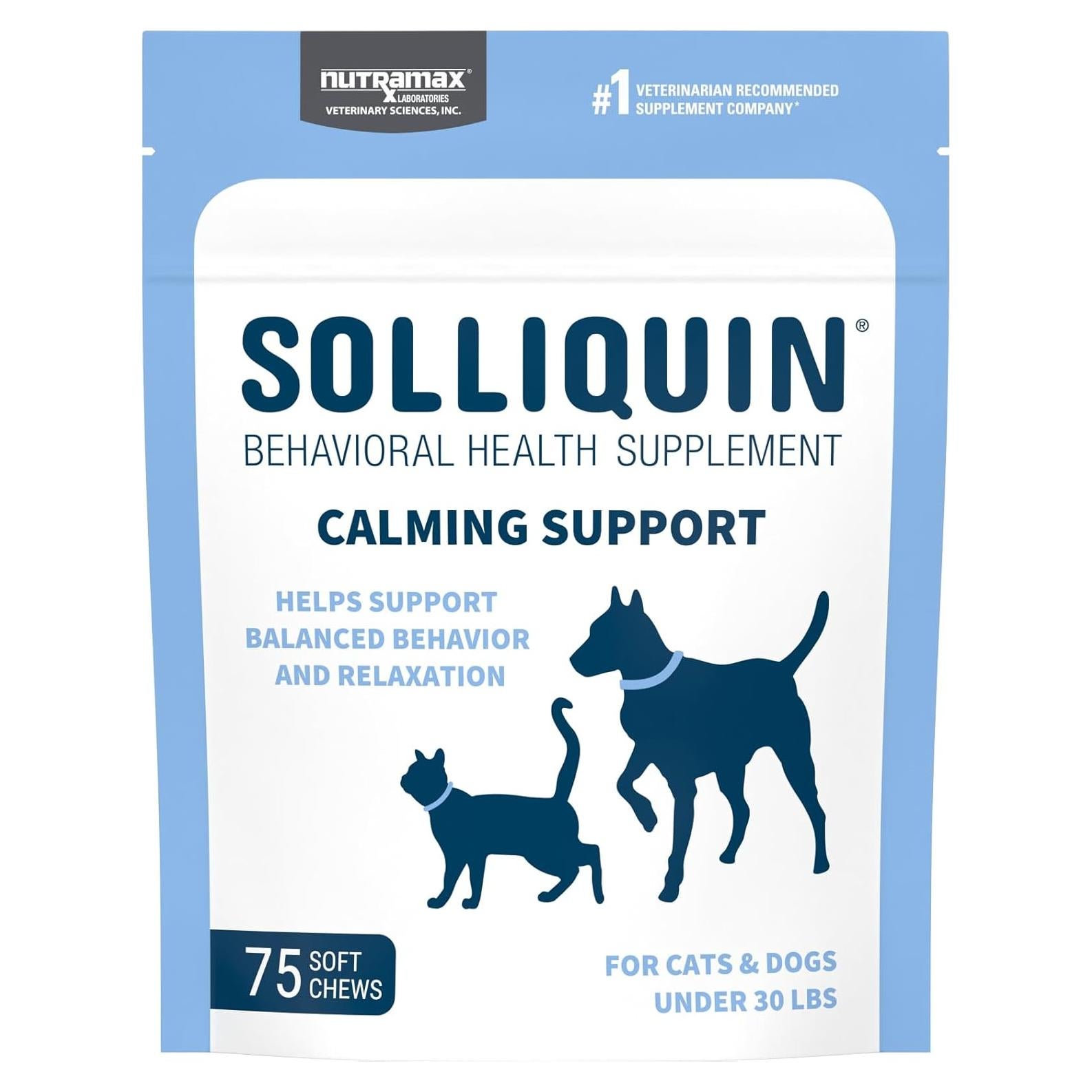 Suplemento Nutramax Solliquin 75 Masticables para Perros y Gatos