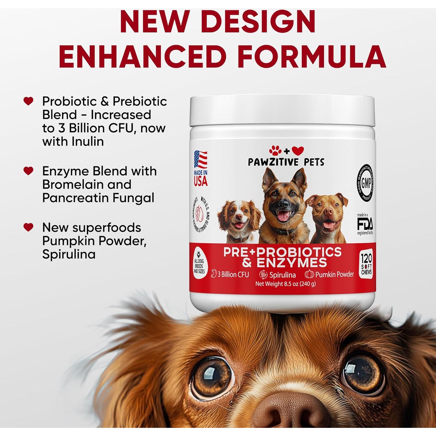 Masticables Probioticos Pawzitive Pets 120 Unidades Salud Digestiva