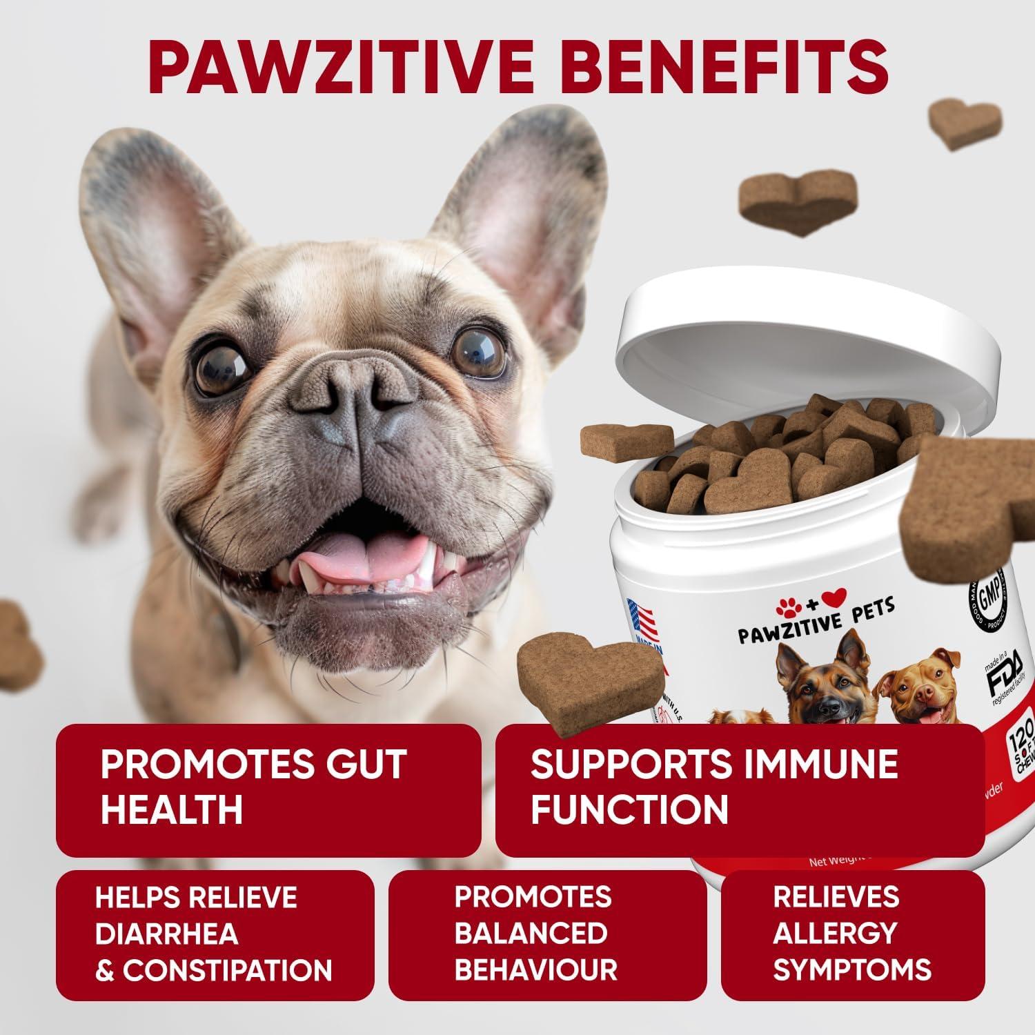 Masticables Probioticos Pawzitive Pets 120 Unidades Salud Digestiva