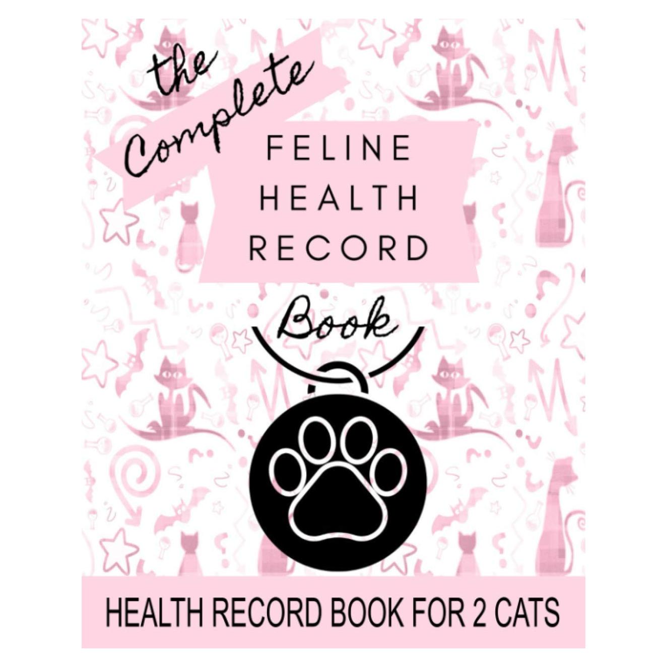 Feline Health Record: 8" x 10" Complete Cat Health Record Book for 2 Cats, Cat & Kitten Vaccine Vaccination Shot Record, Kittens Pet Medical Health Record for Feline, Multiple Animals (100 Pages)
