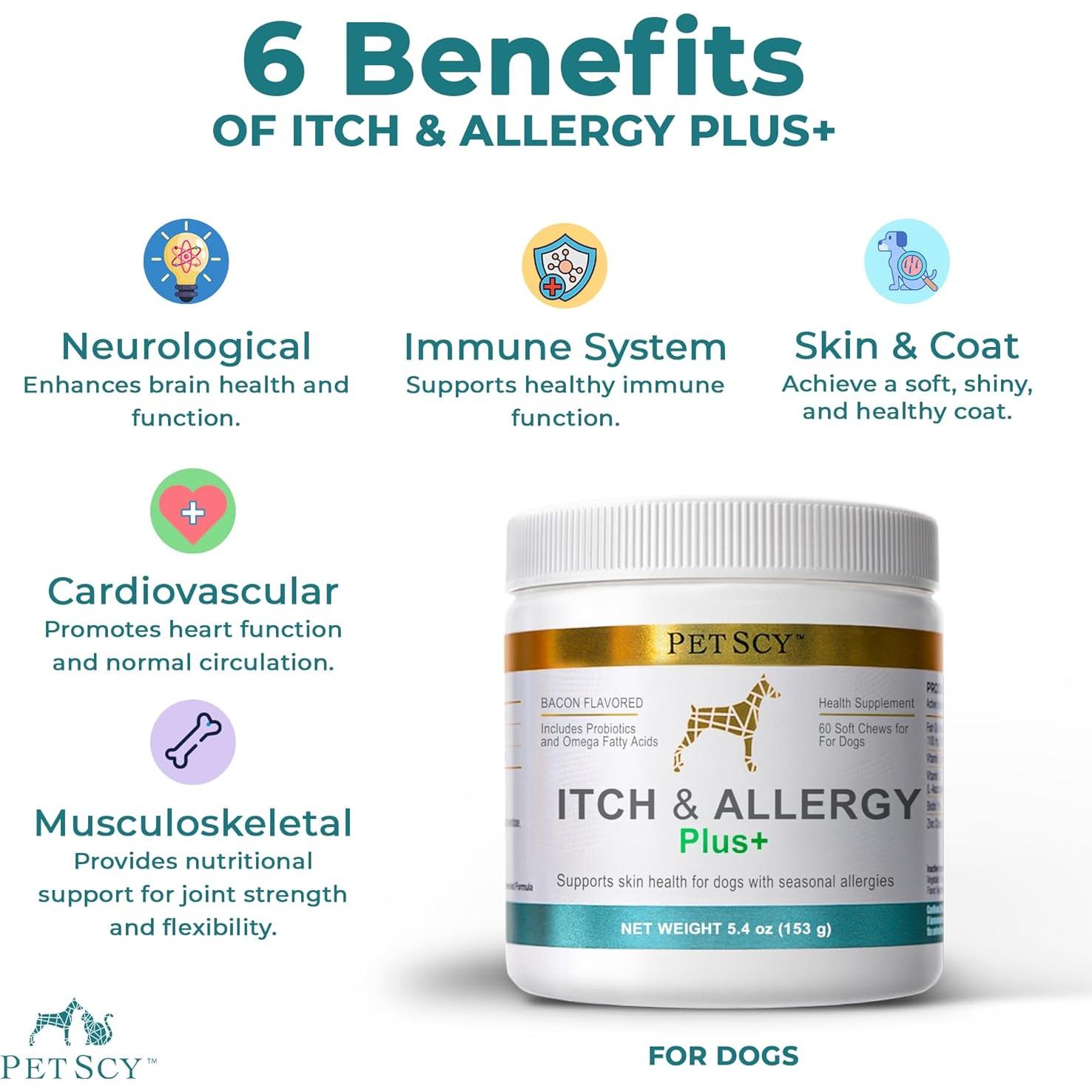 Chews para Perros Petscy Picazón y Alergia Plus 60 Unidades