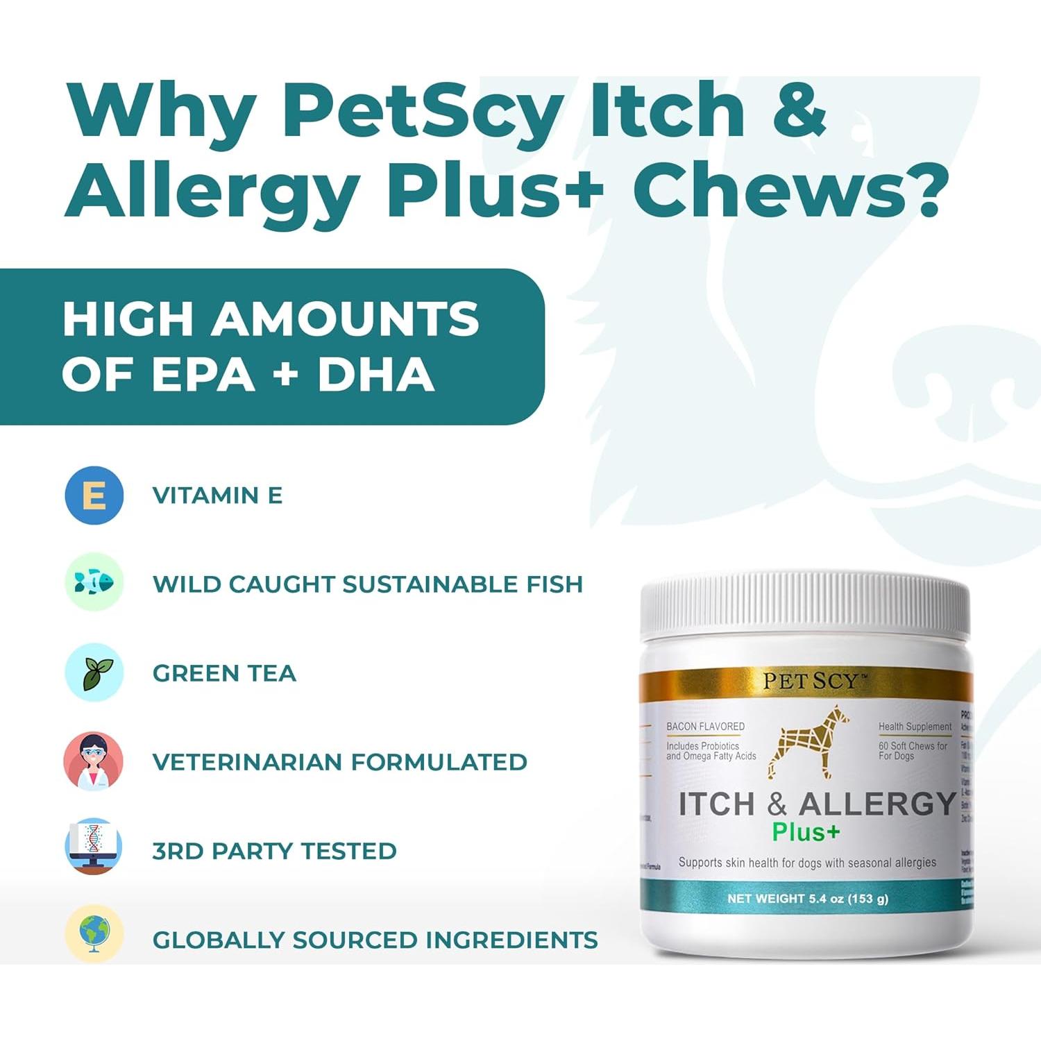 Chews para Perros Petscy Picazón y Alergia Plus 60 Unidades