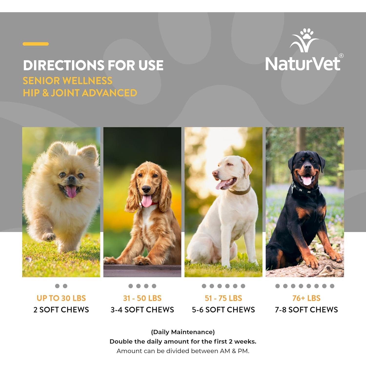 NaturVet Suplemento Articulaciones Perro Senior 120 Chews
