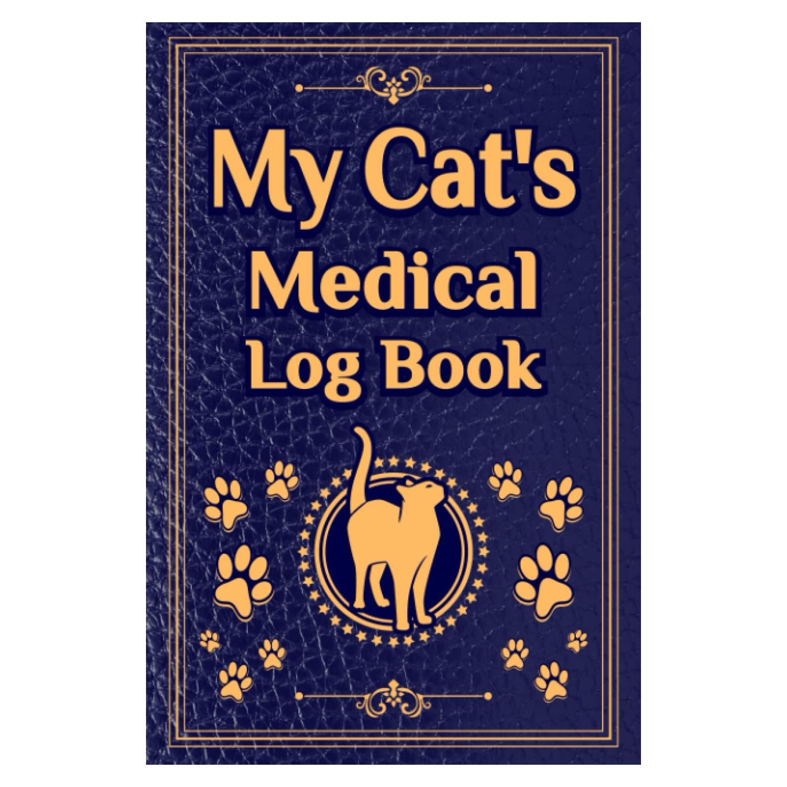 Libro de Registro Médico para Gatos Cubierta Azul 125 Páginas