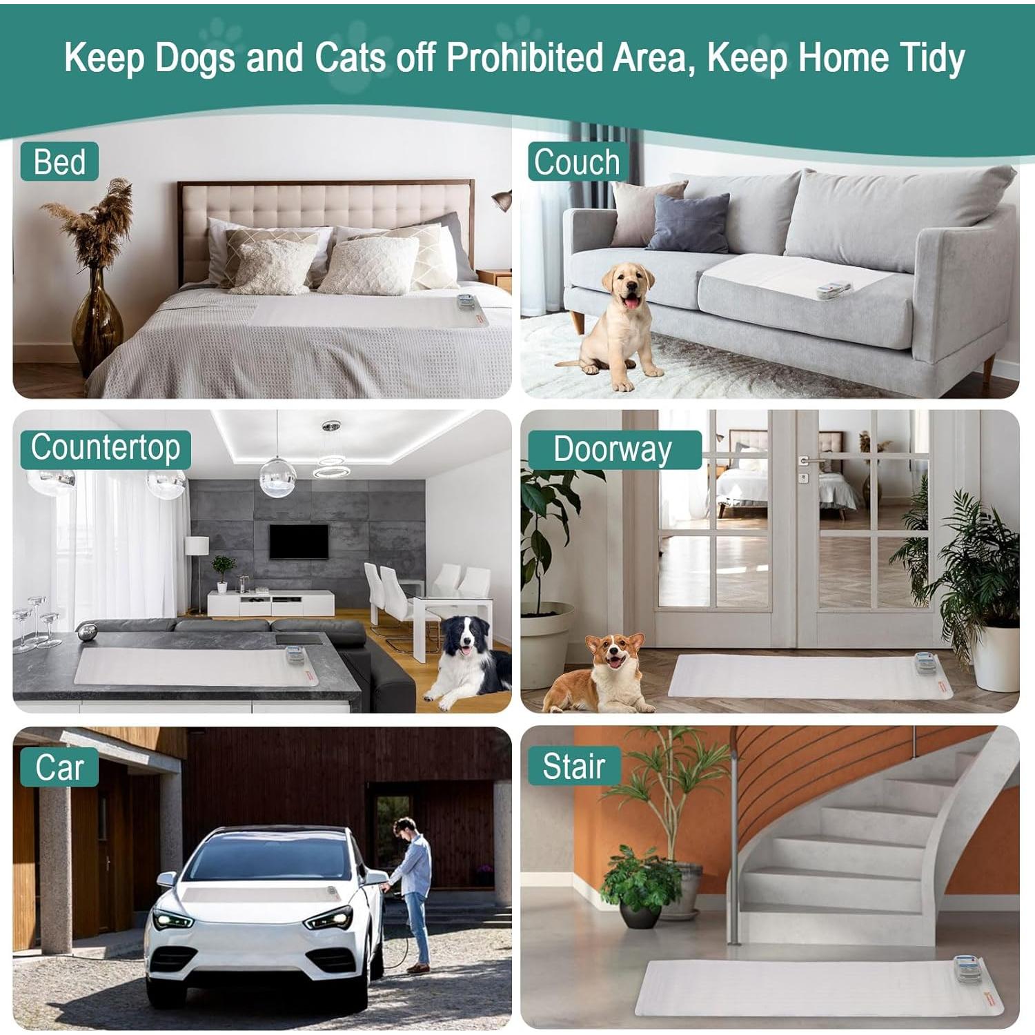 Alfombra de Choque para Mascotas SEERWAY 152x30 cm 3 Modos