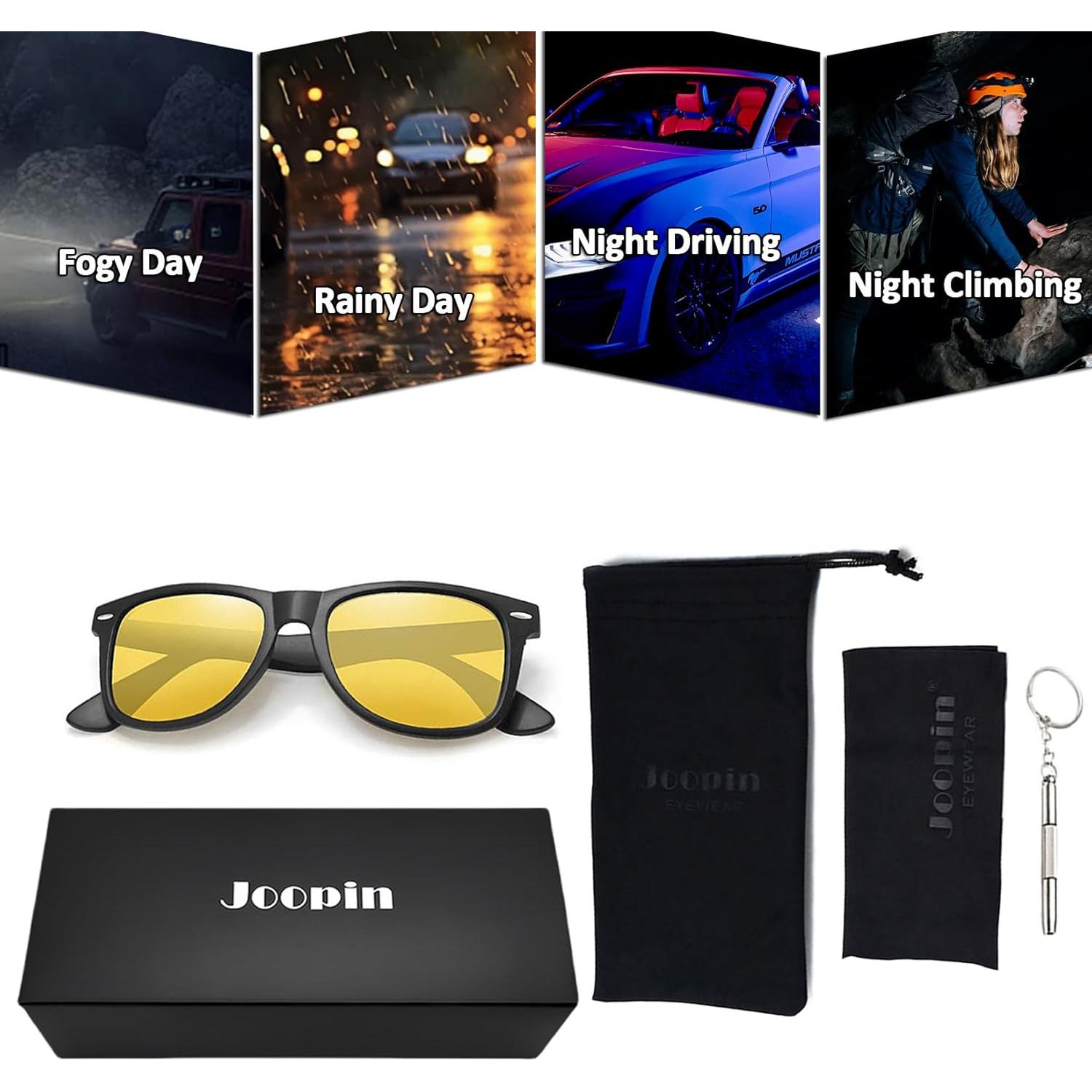 Gafas de sol Joopin UV400 cuadradas para conducir de noche