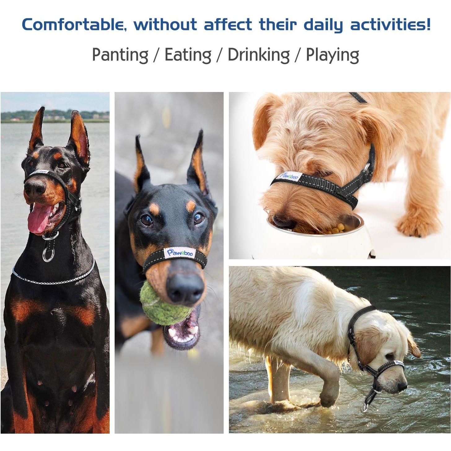 Arnés para Perros Pawaboo Ajustable Reflectante Talla M Negro