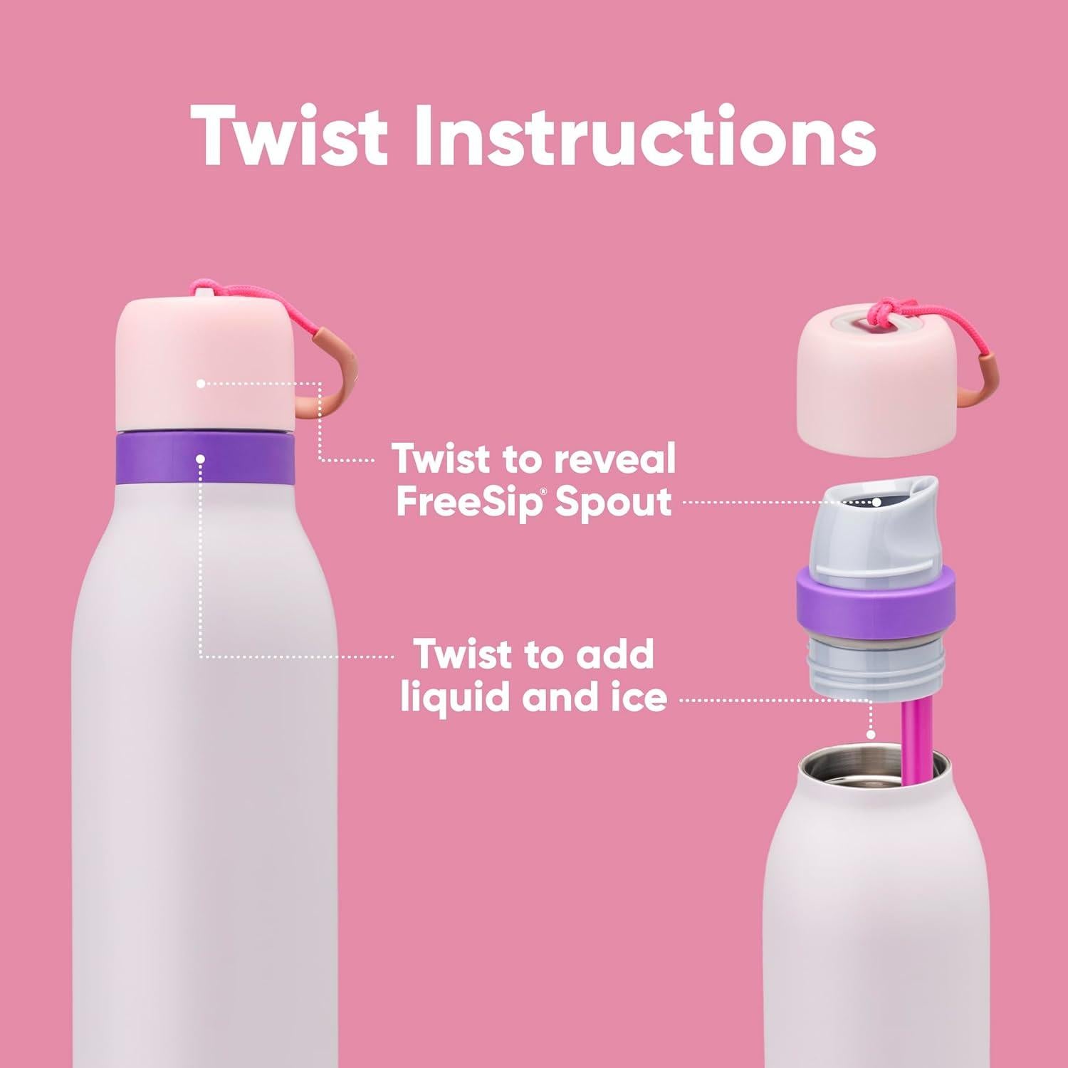 Botella de Agua Owala FreeSip Twist 0.71L Aislada Rosa/Púrpura