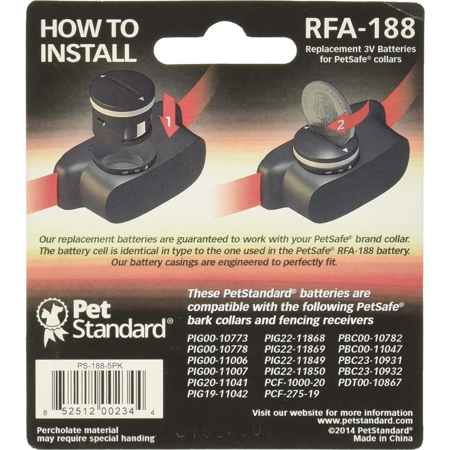 Baterías de Reemplazo 3V PetSafe RFA-188 - Paquete de 5