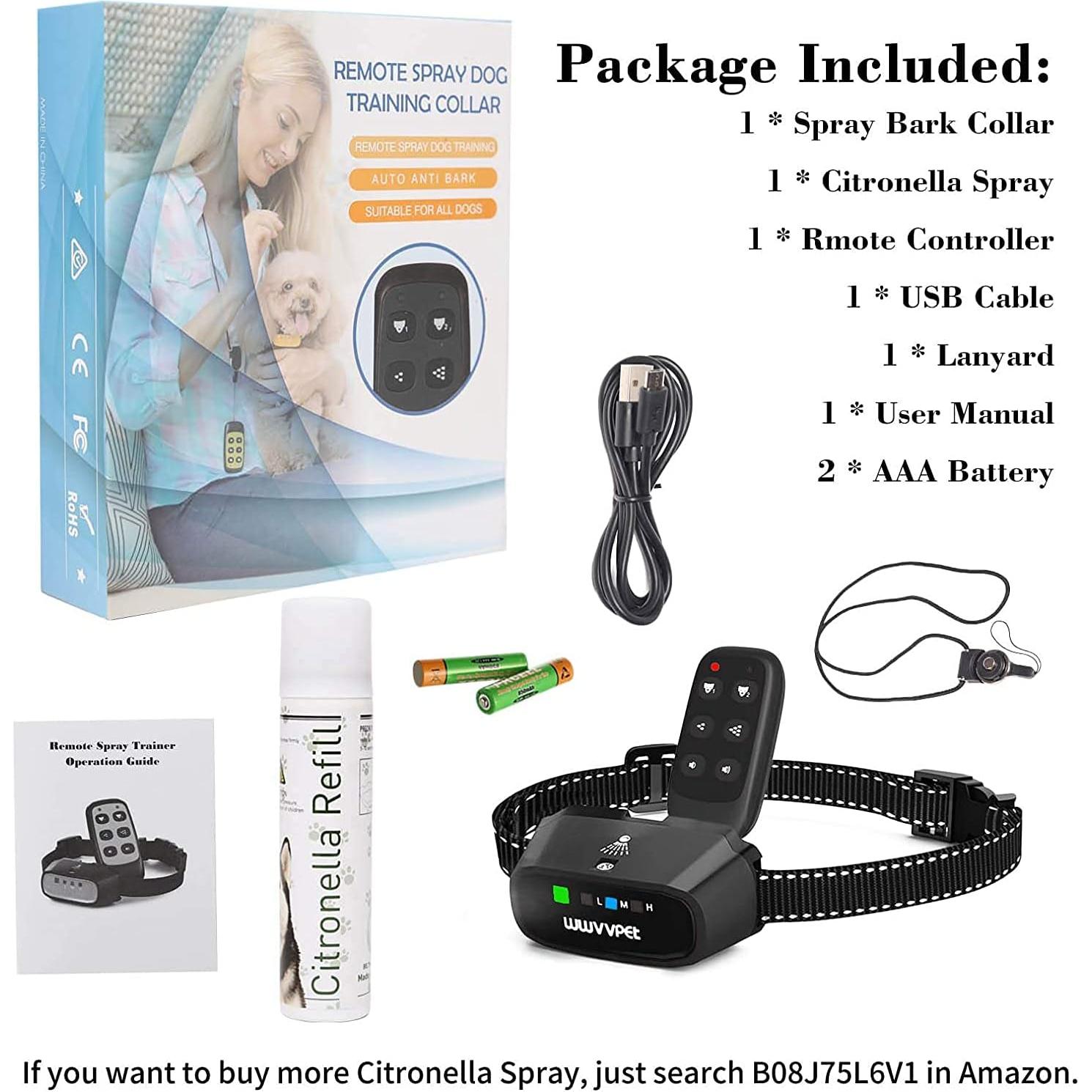 Collar Antiladridos POIIOPY SP13 con Spray Citronela 2 Modos