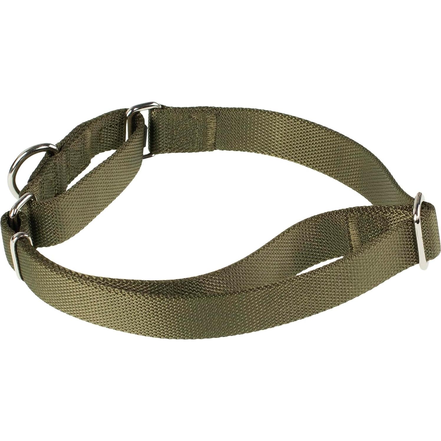 Collar Martingale Nylon Antiescape Hyhug Verde Militar Grande
