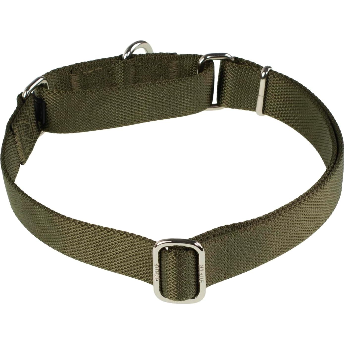 Collar Martingale Nylon Antiescape Hyhug Verde Militar Grande