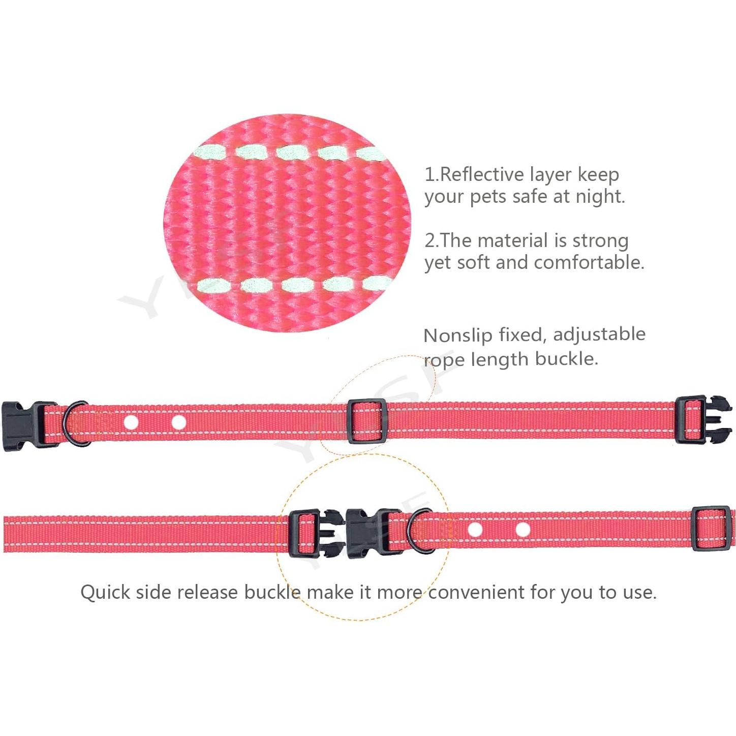 Correa de Nylon para Perros YLSF Rosa 1 Paquete 1.90 cm