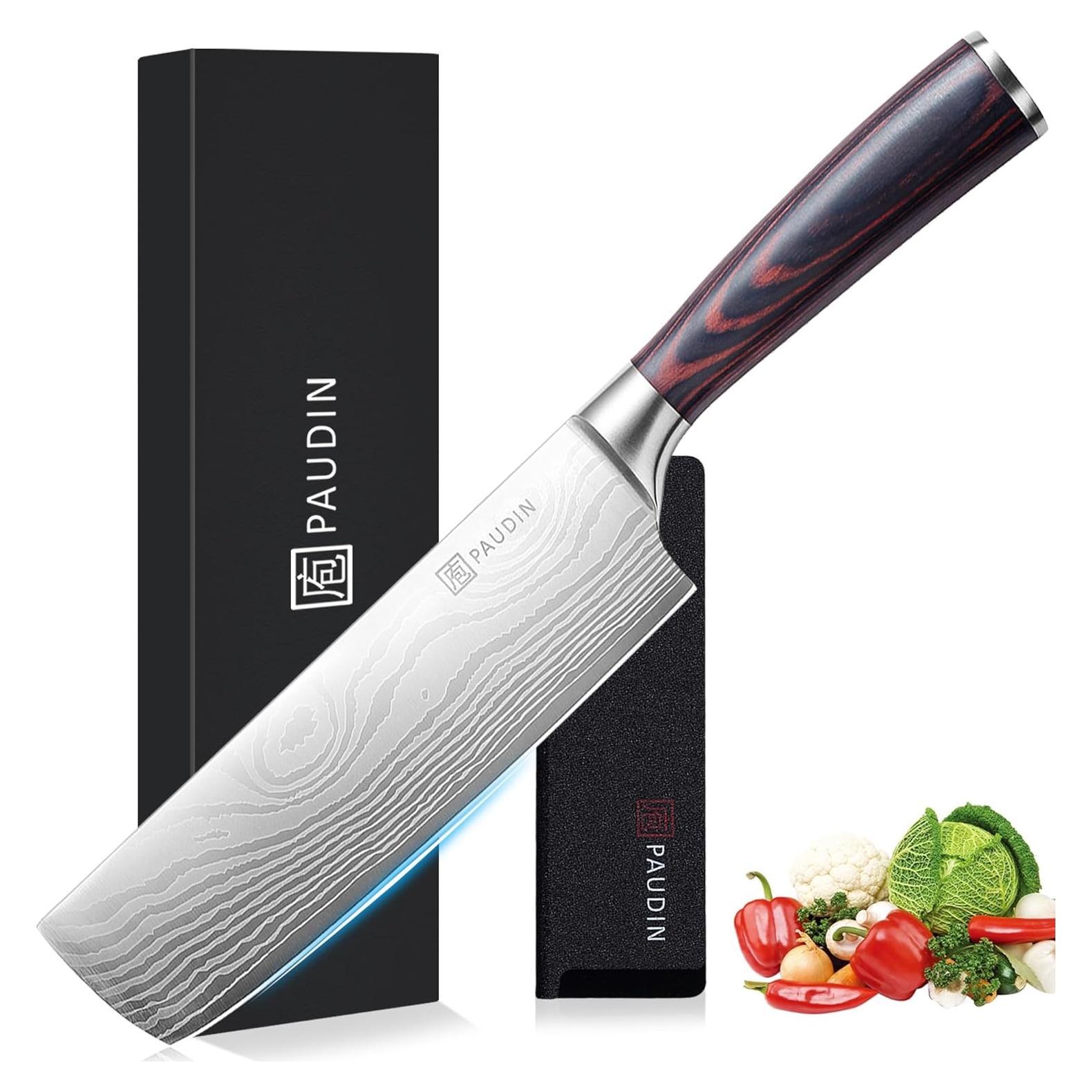 Cuchillo Nakiri PAUDIN 17.78 cm Acero Inoxidable Mango Ergonómico