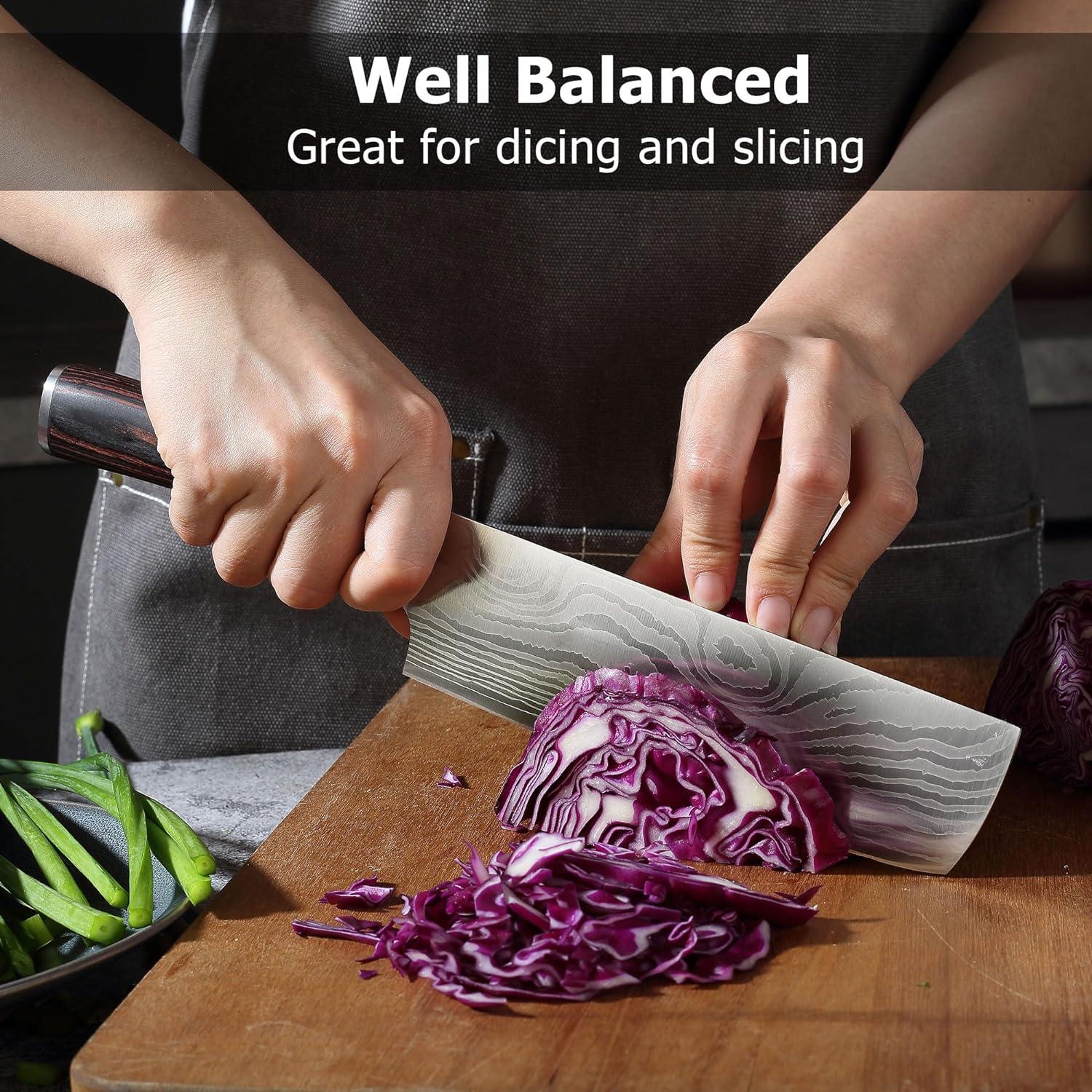 Cuchillo Nakiri PAUDIN 17.78 cm Acero Inoxidable Mango Ergonómico