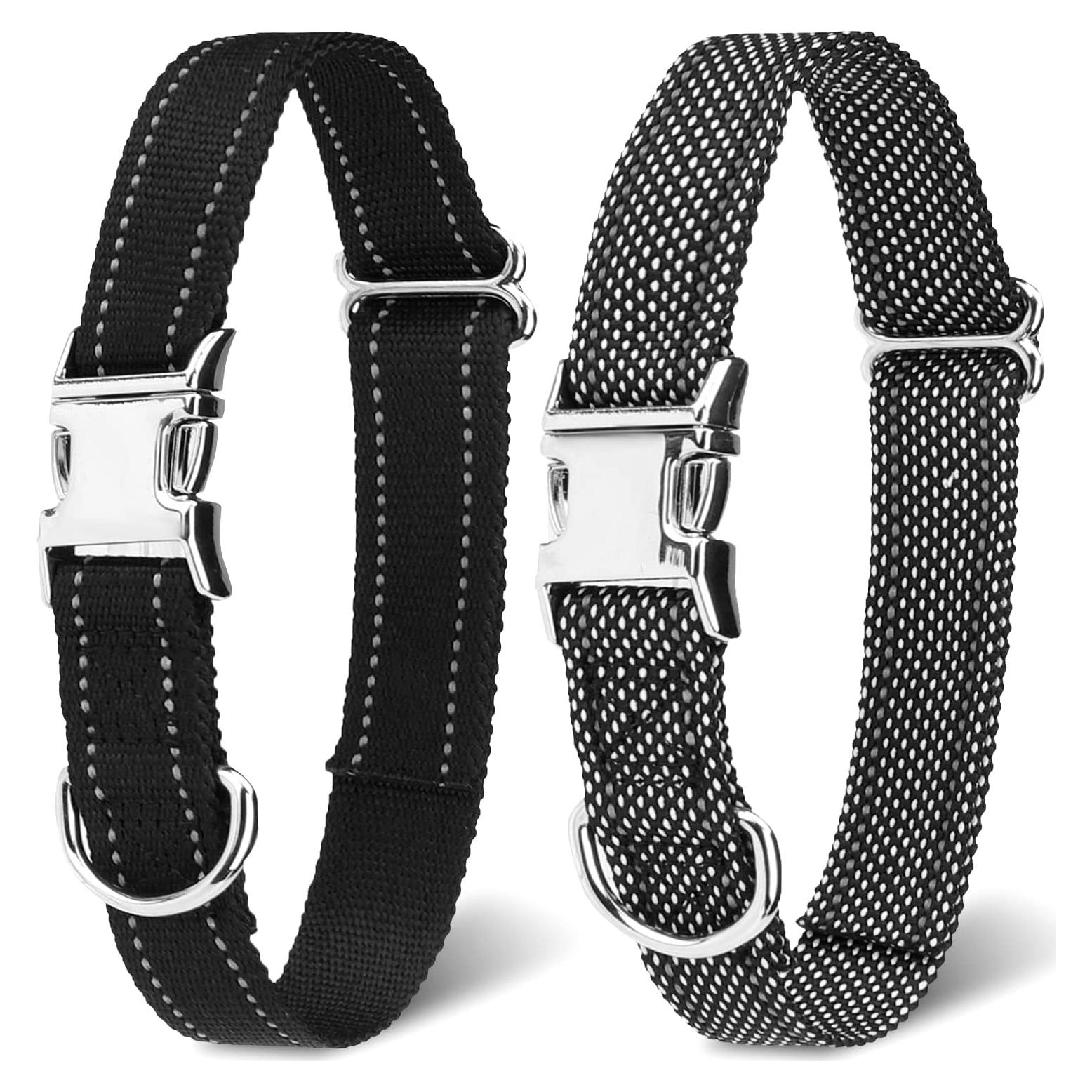 Correa de Collar para Perros ESGPET Ajustable Reflectante Negro