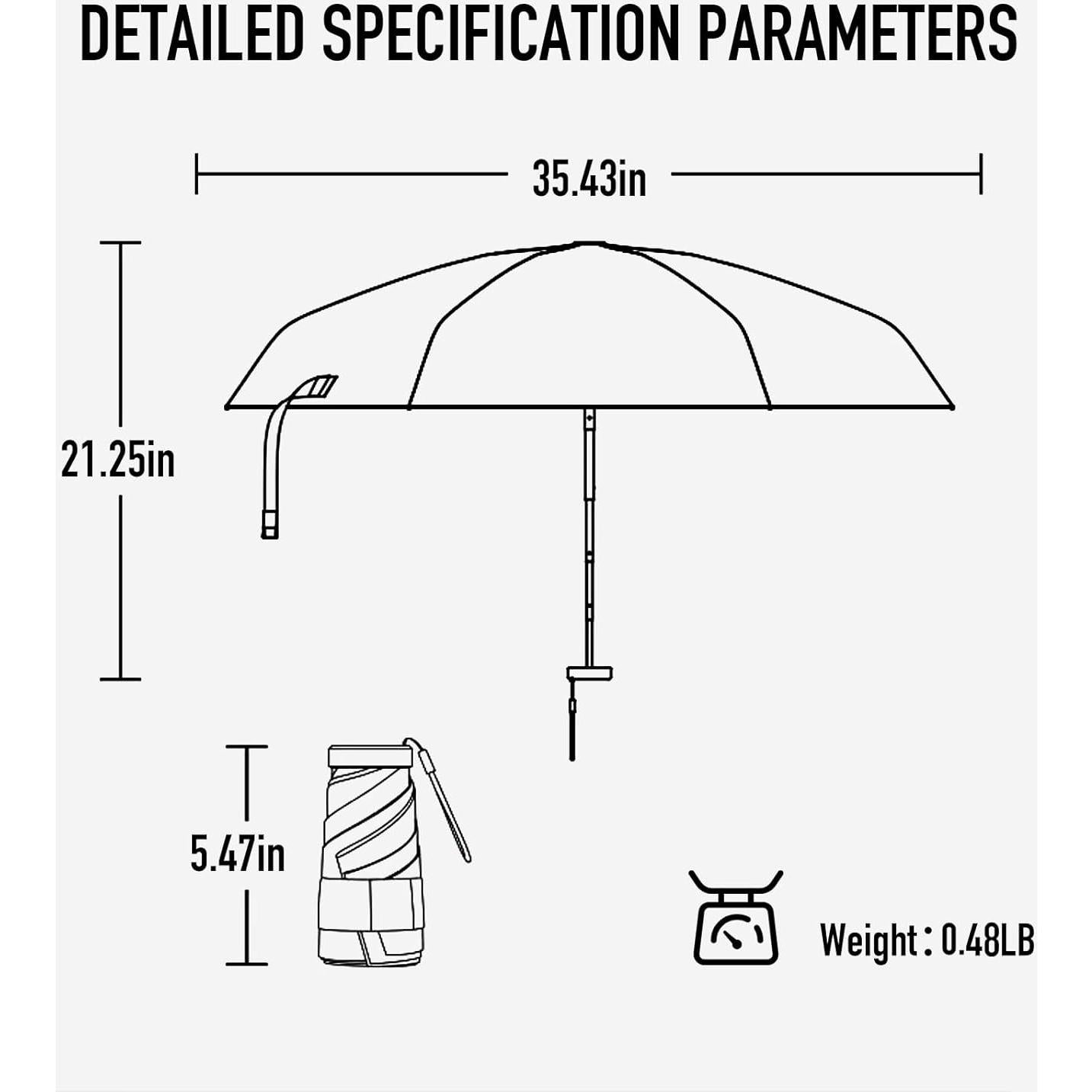 Paraguas Mini MJOFFIN Plegable UV Protección Solar 14cm