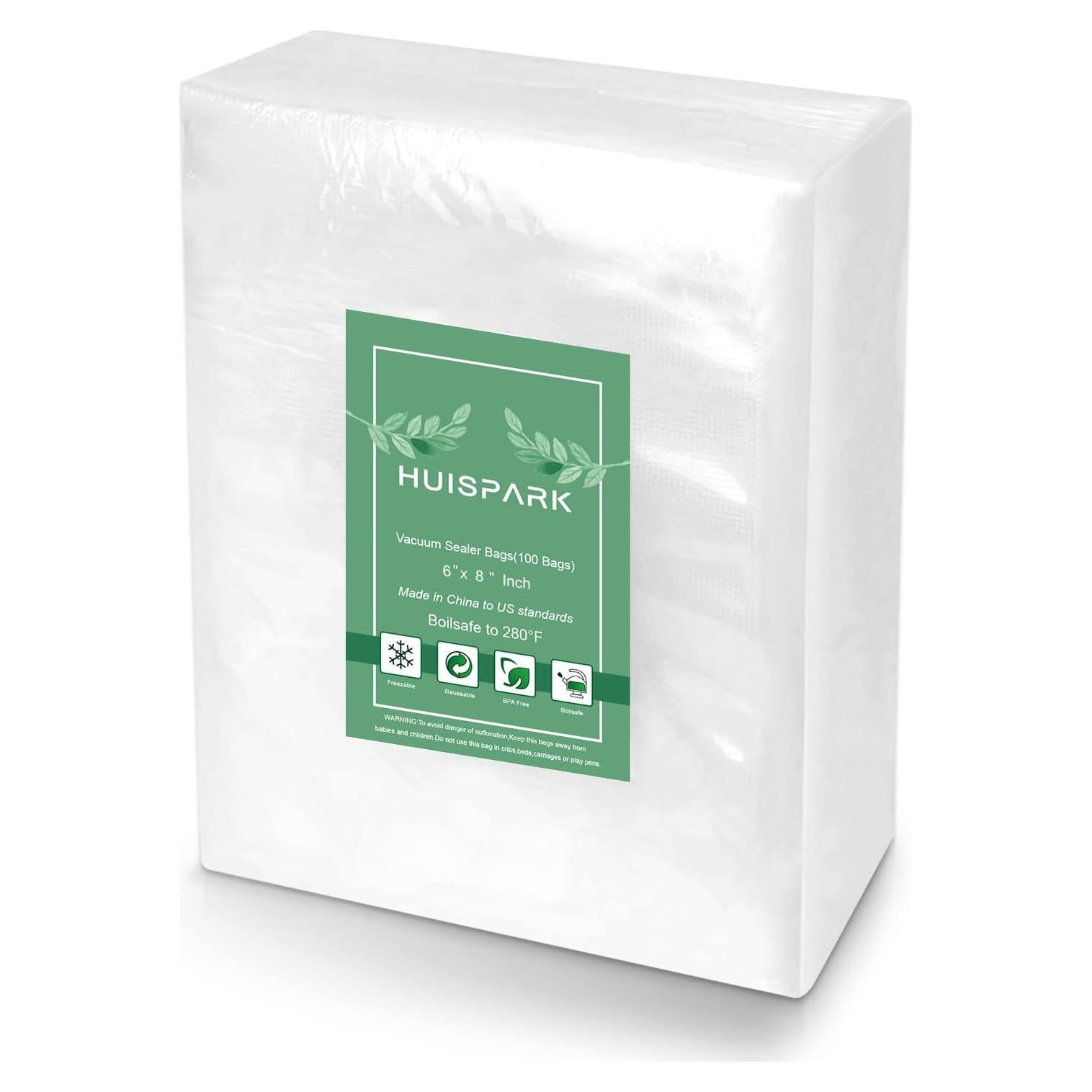 Bolsas de Sellado al Vacío HUISPARK 6x8 cm 100 Pcs Reutilizables